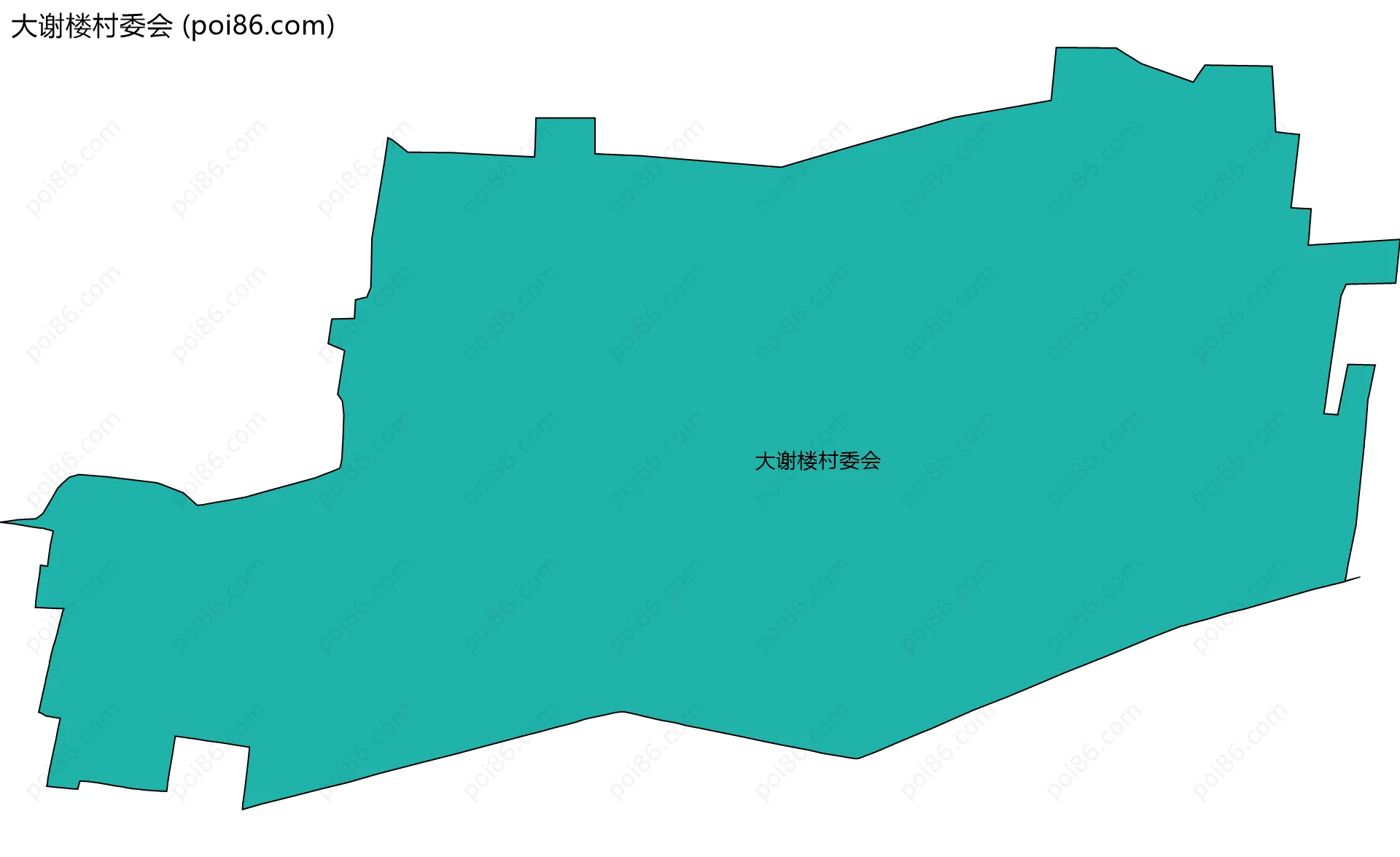 大谢楼村委会边界地图