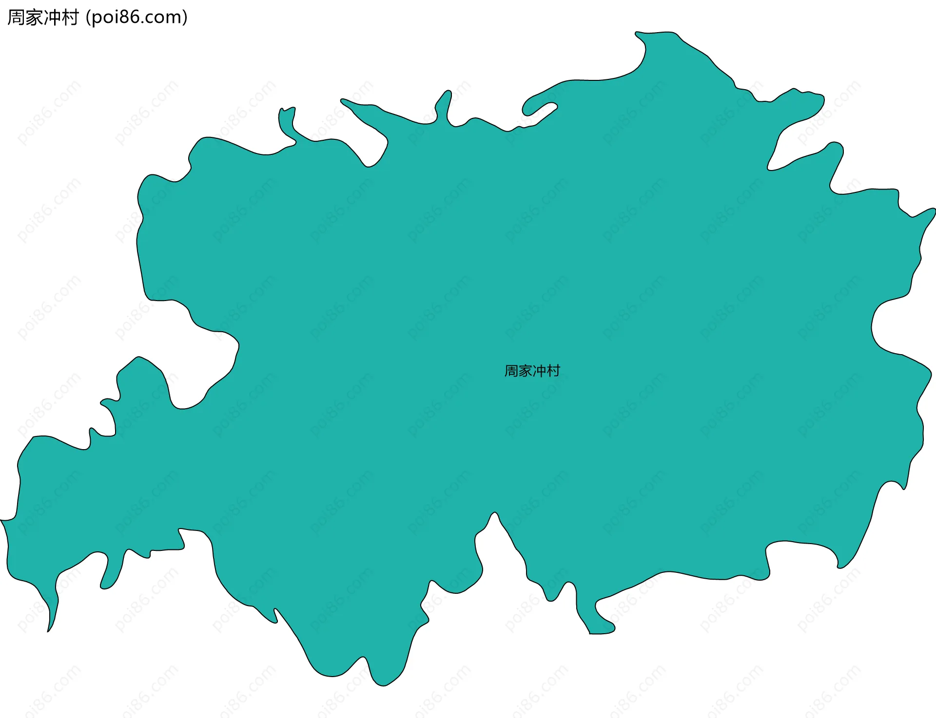 周家冲村边界地图