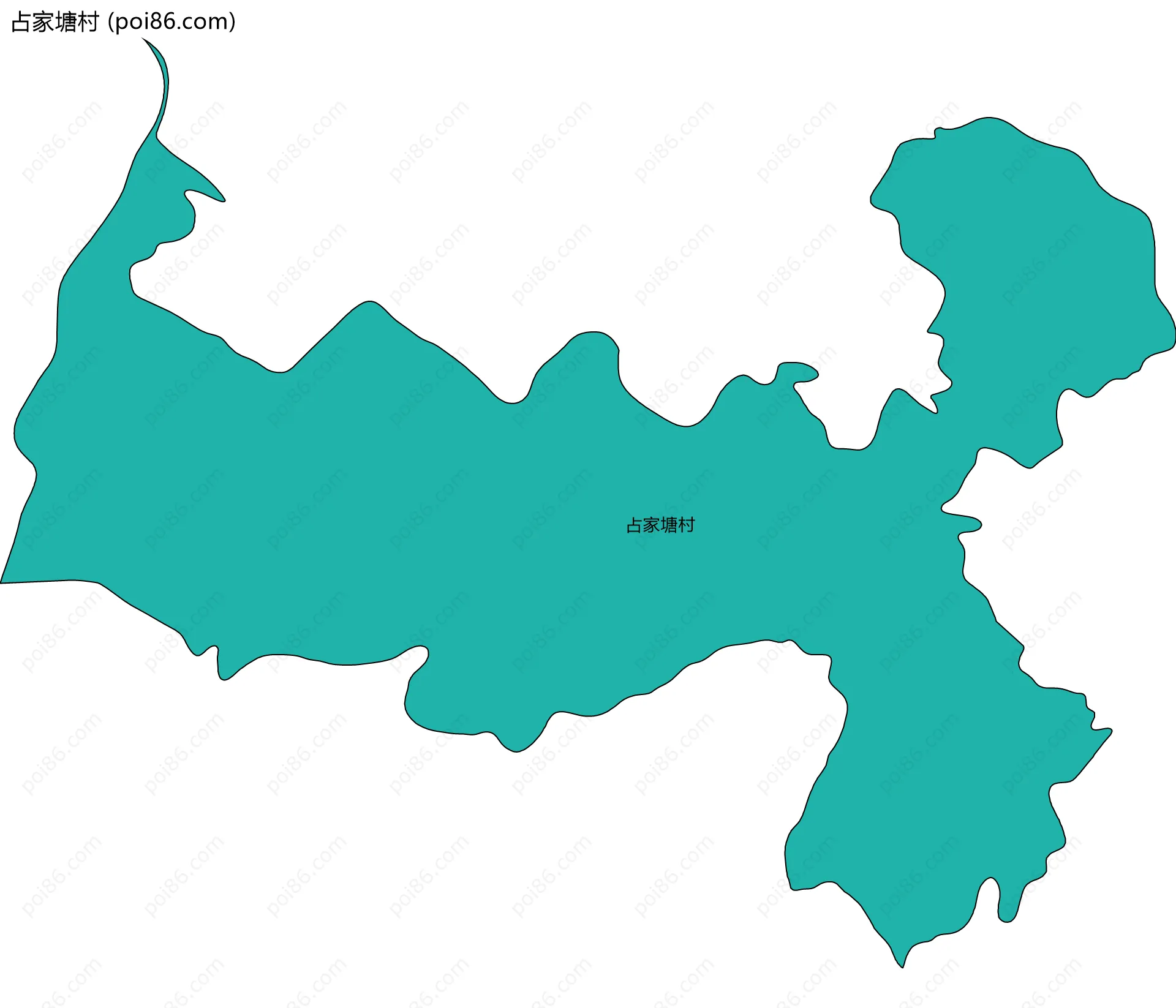 占家塘村边界地图