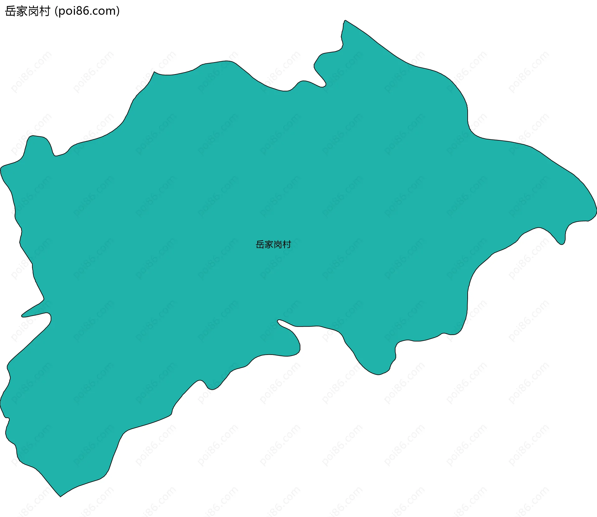 岳家岗村边界地图