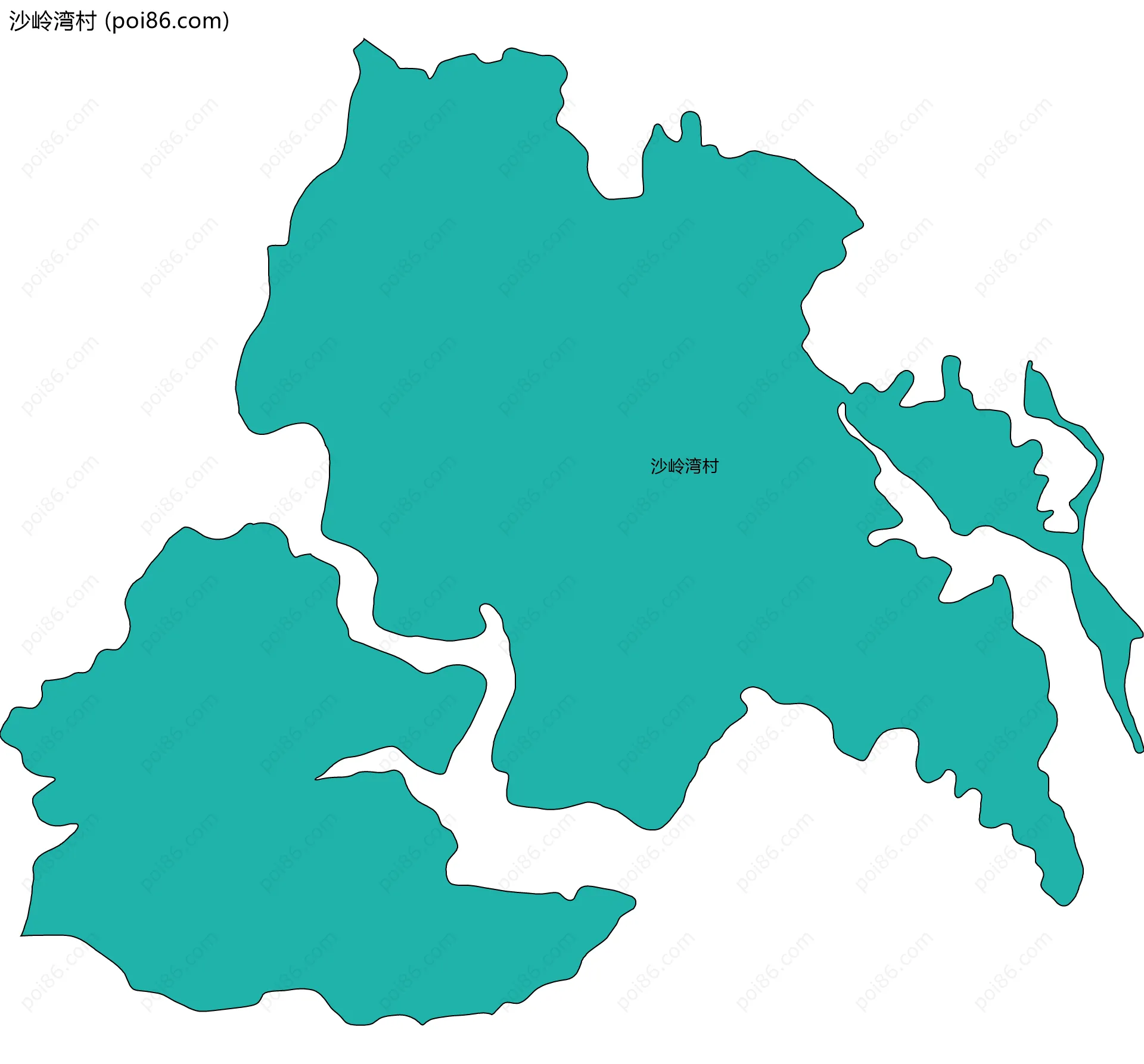 沙岭湾村边界地图