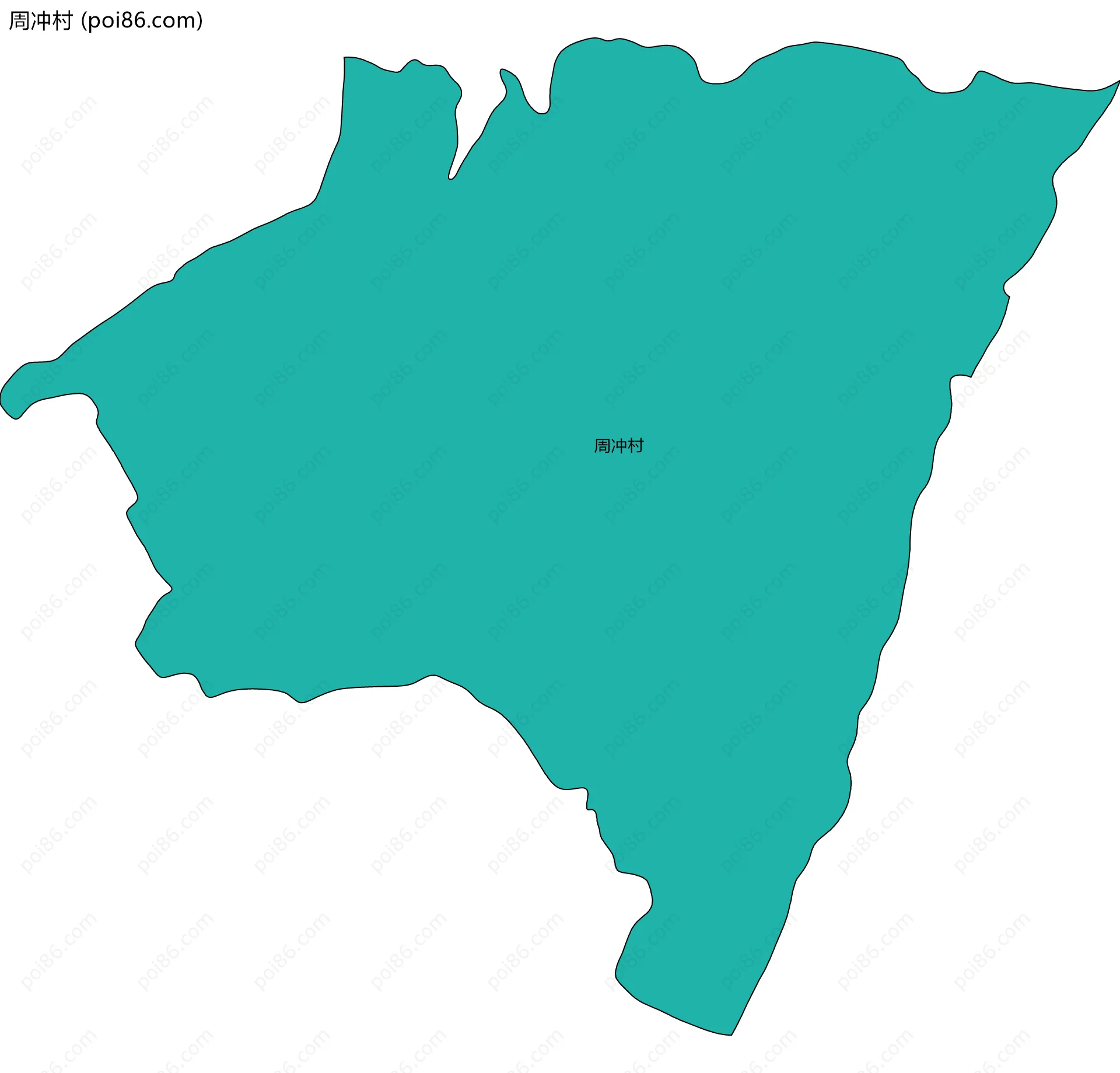 周冲村边界地图