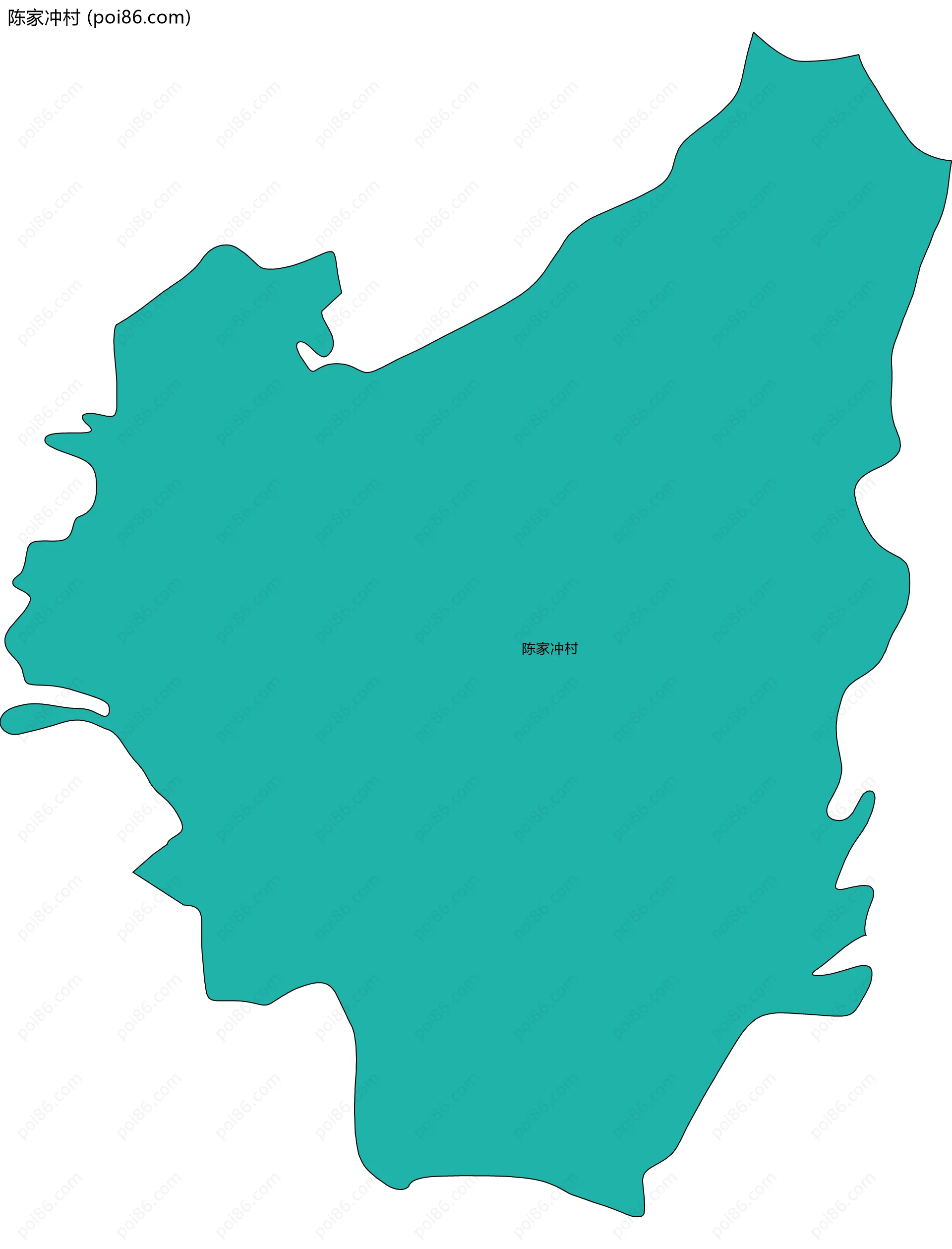 陈家冲村边界地图