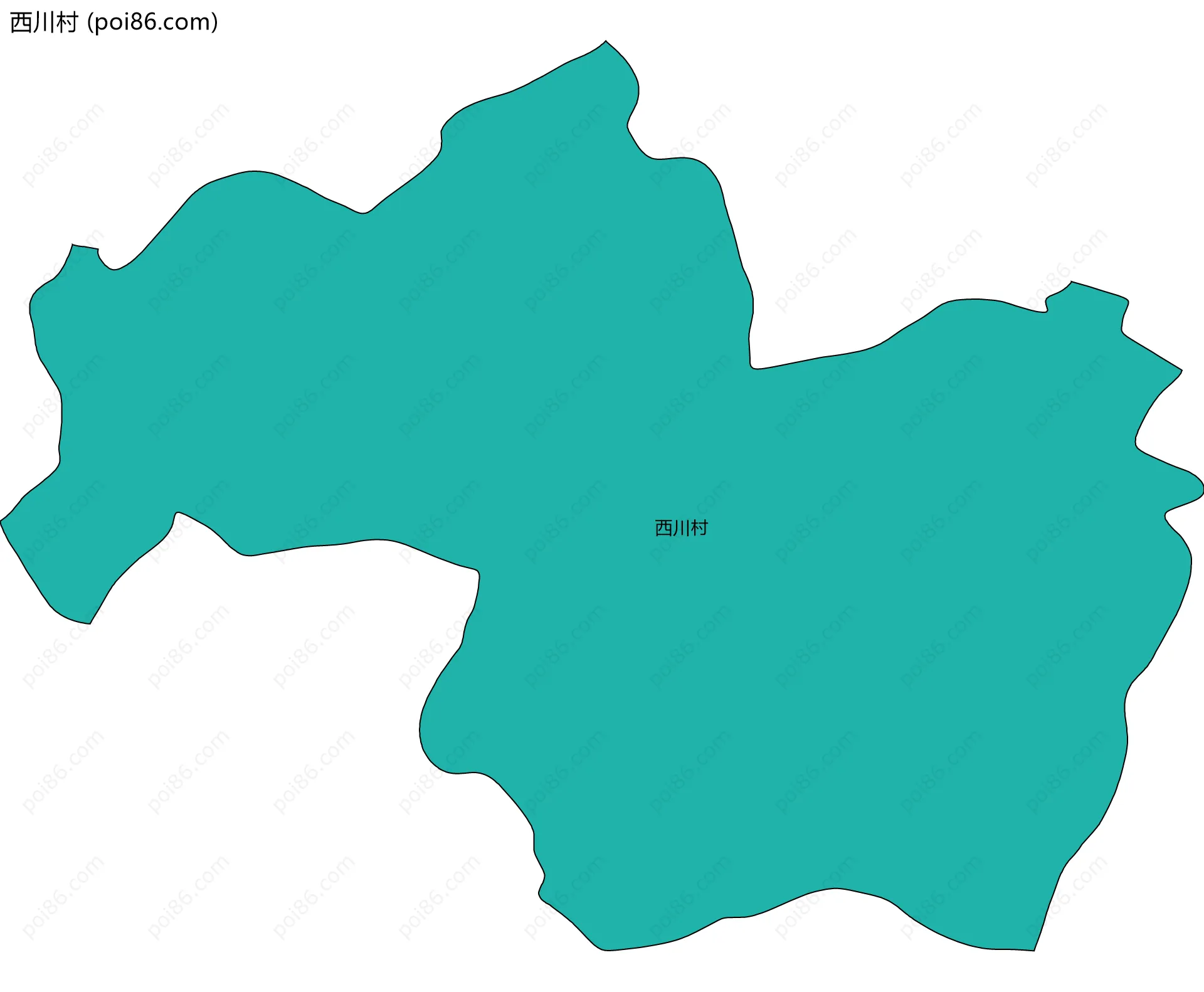 西川村边界地图
