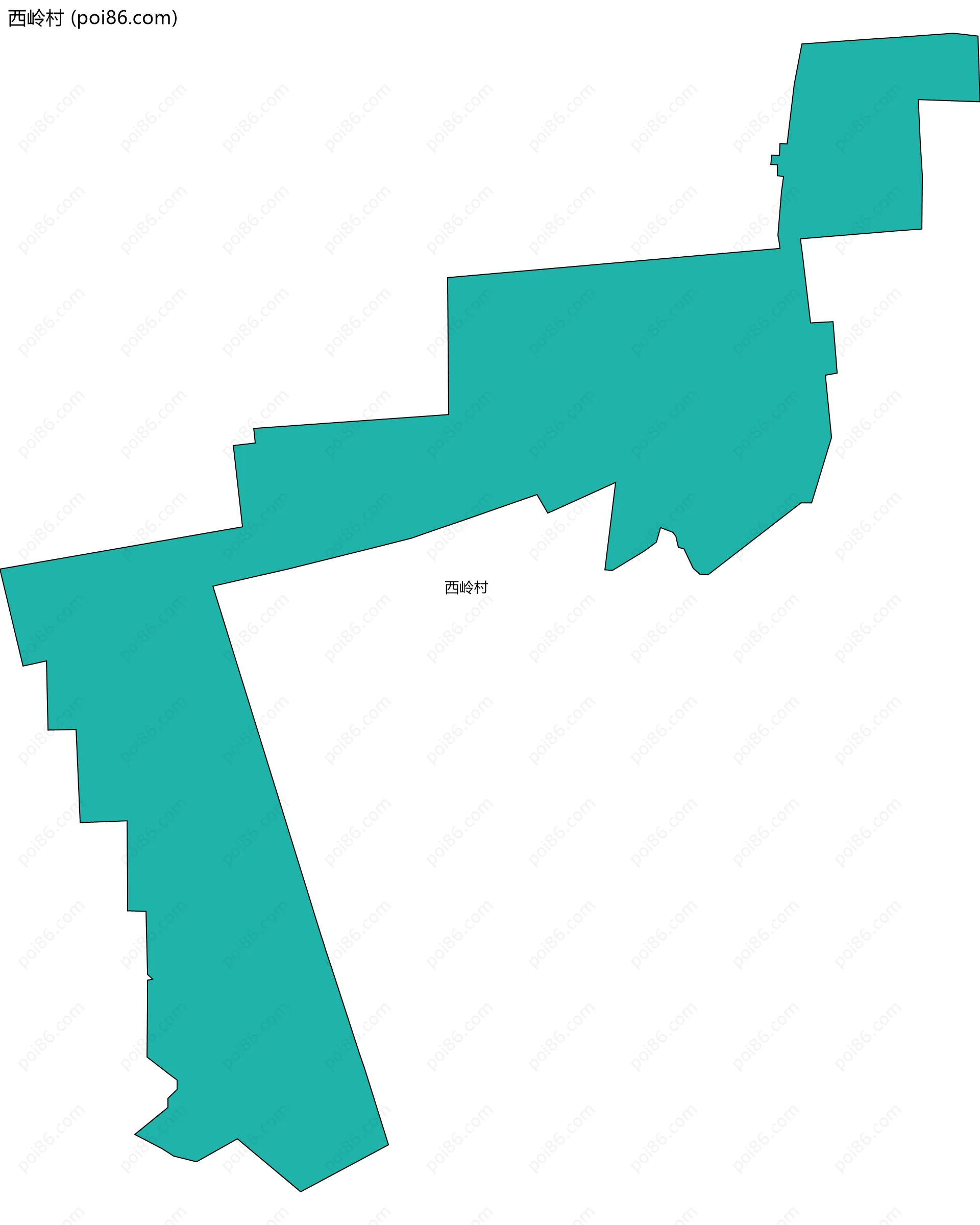 西岭村边界地图