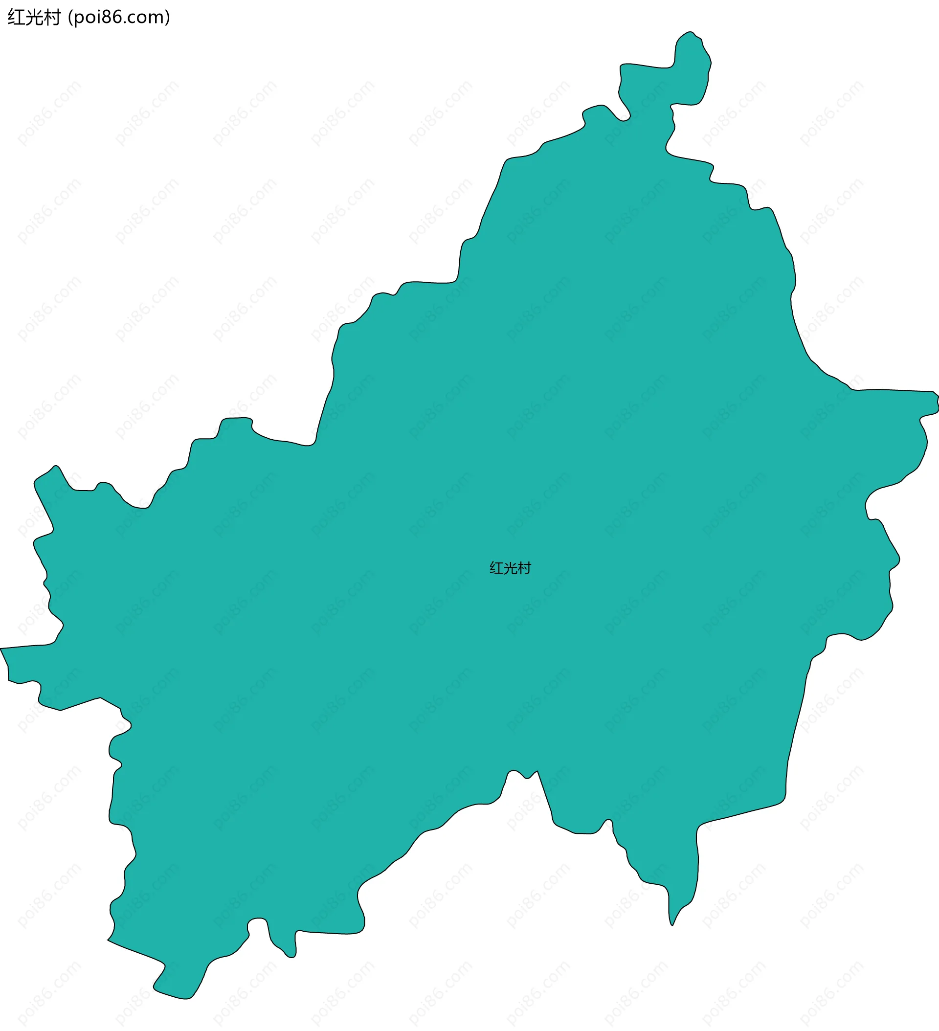 红光村边界地图
