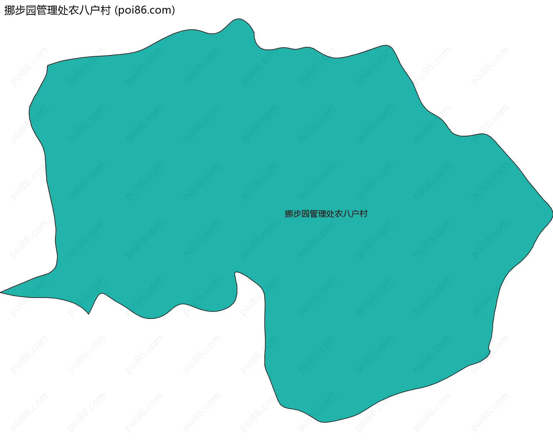 挪步园管理处农八户村边界地图