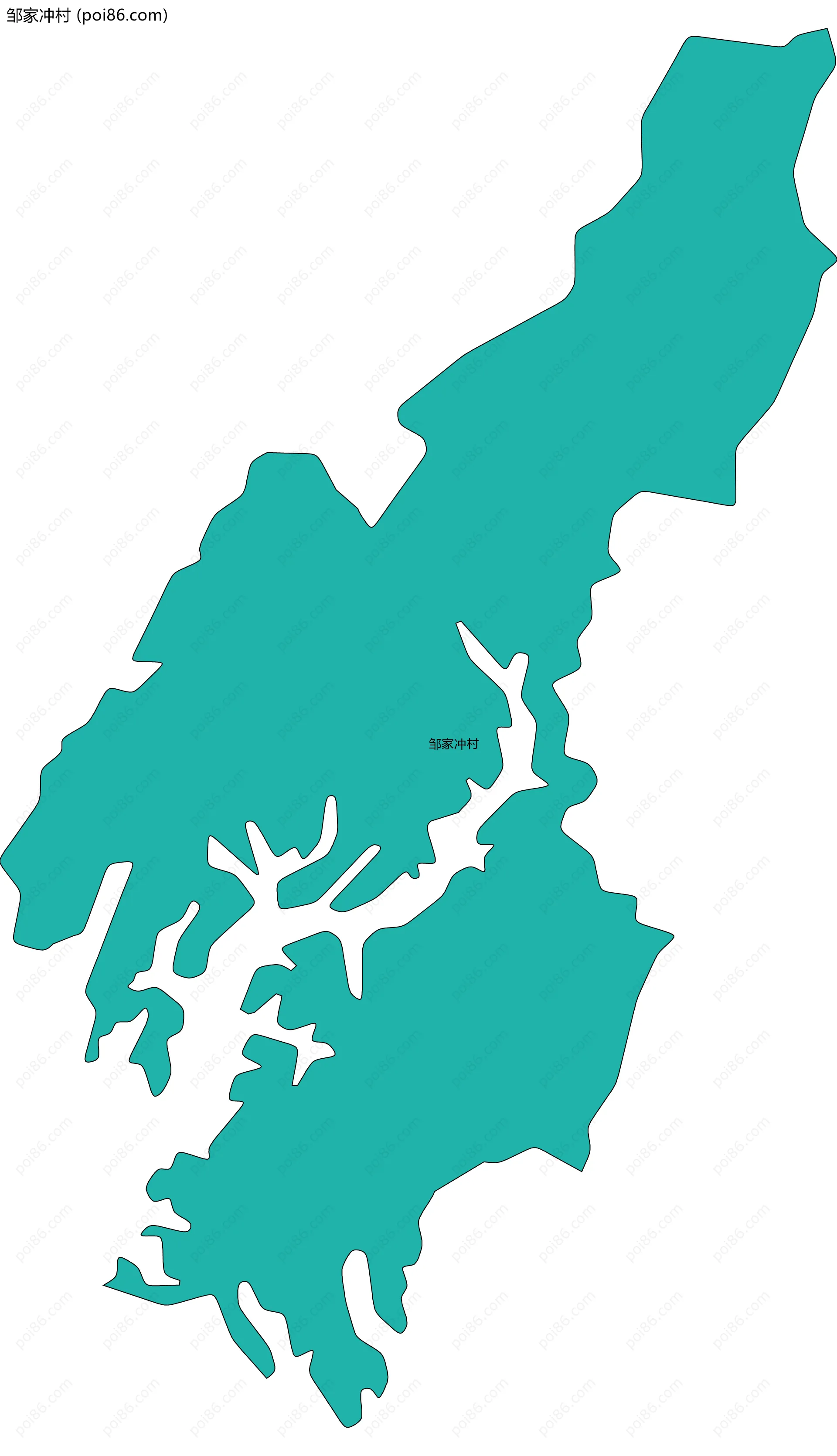 邹家冲村边界地图