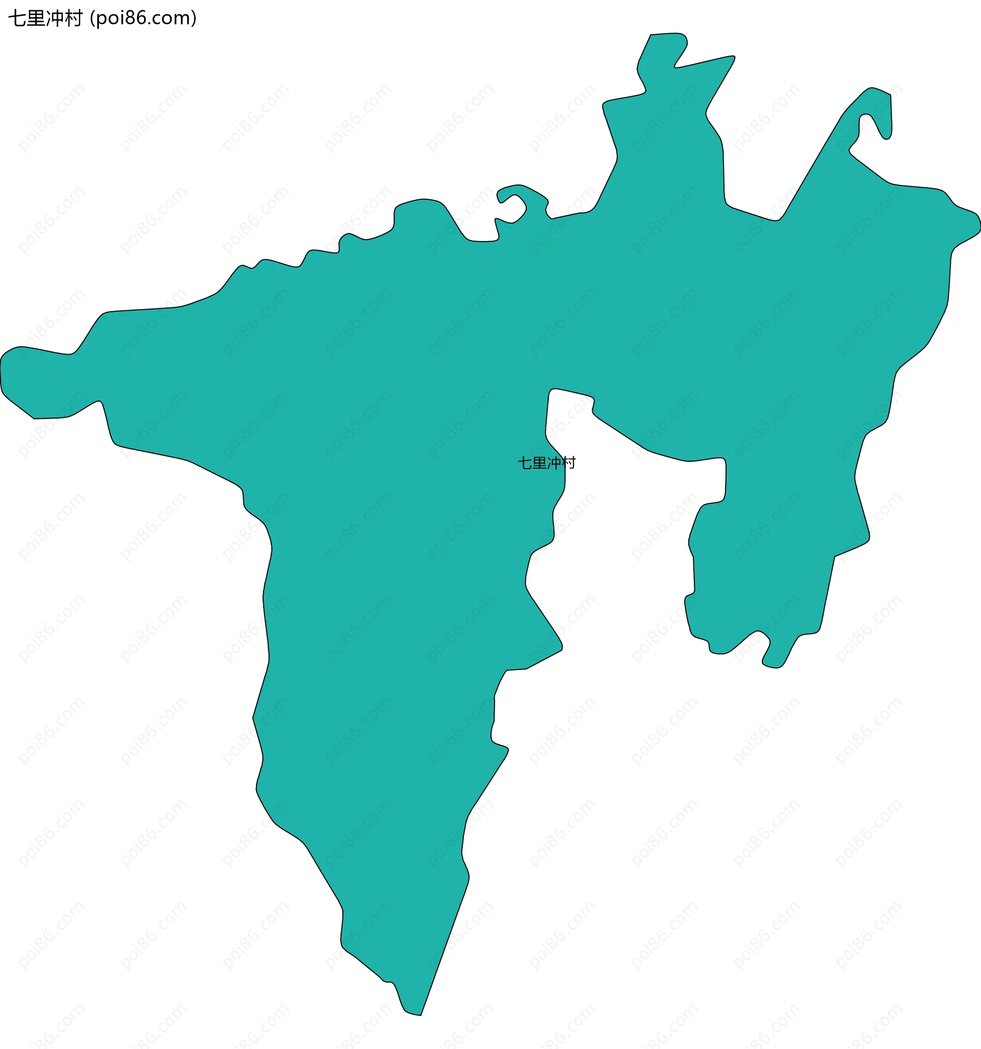 七里冲村边界地图