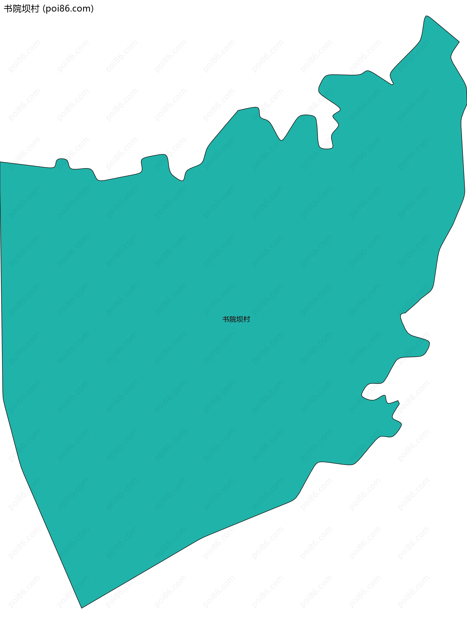 书院坝村边界地图