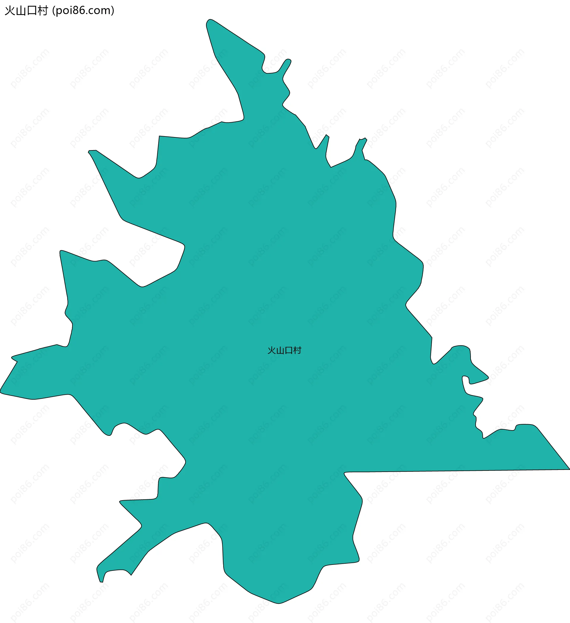 火山口村边界地图