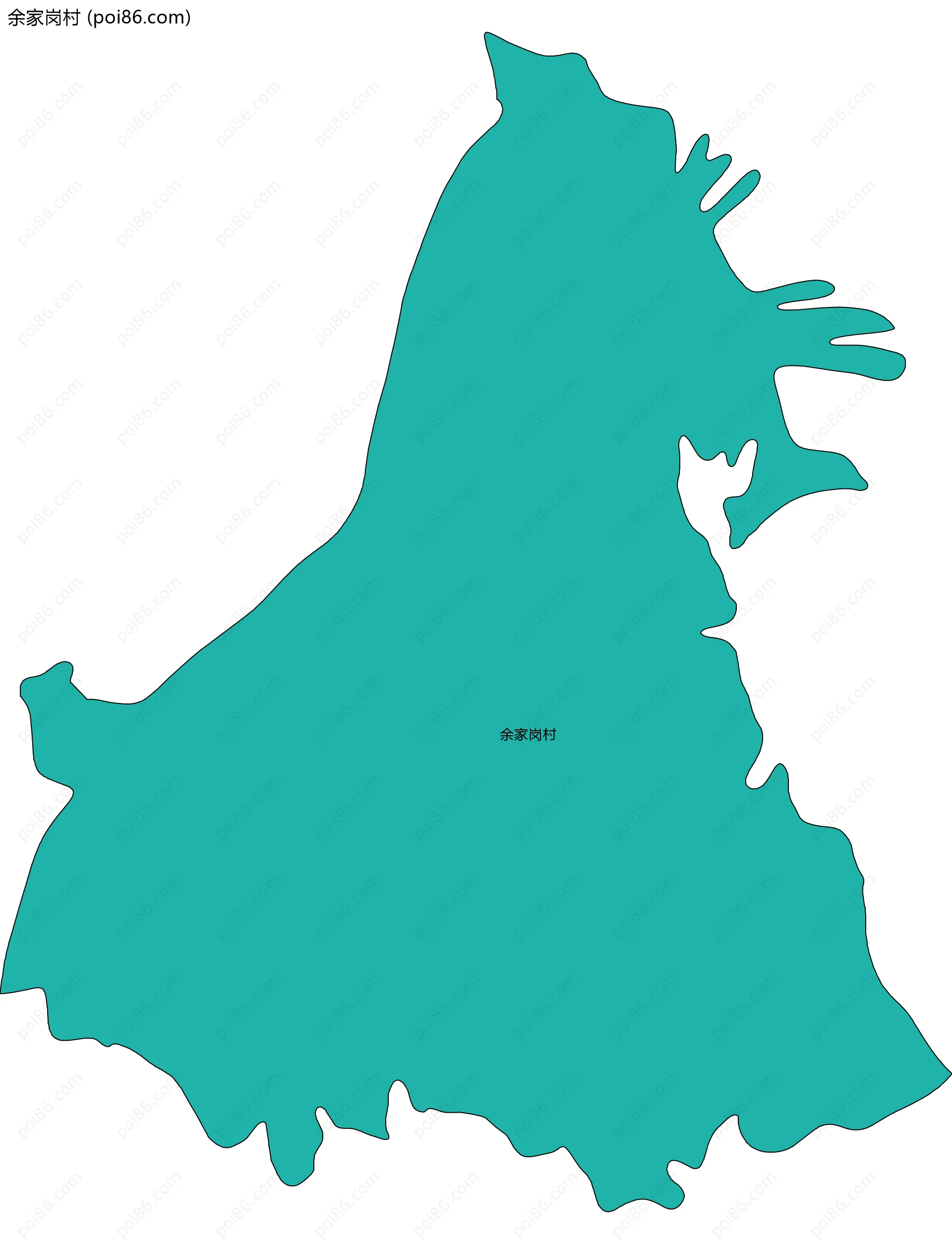 余家岗村边界地图