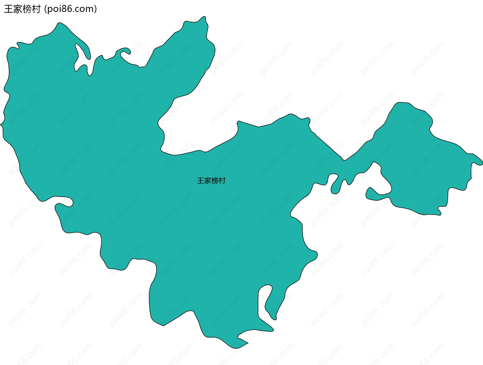 王家榜村边界地图