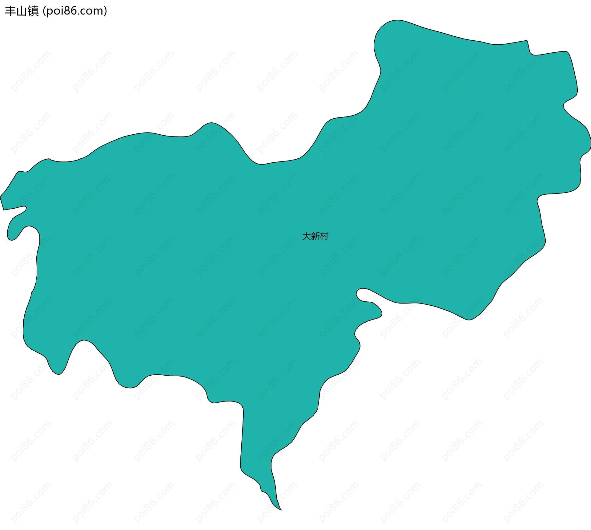丰山镇边界地图(五级行政区划)