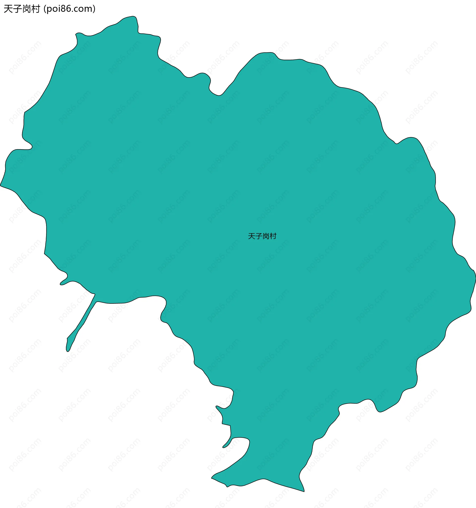 天子岗村边界地图