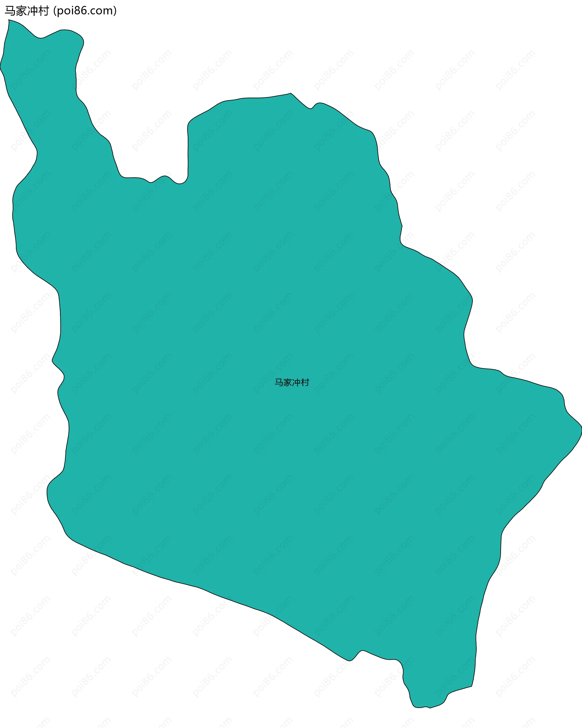 马家冲村边界地图
