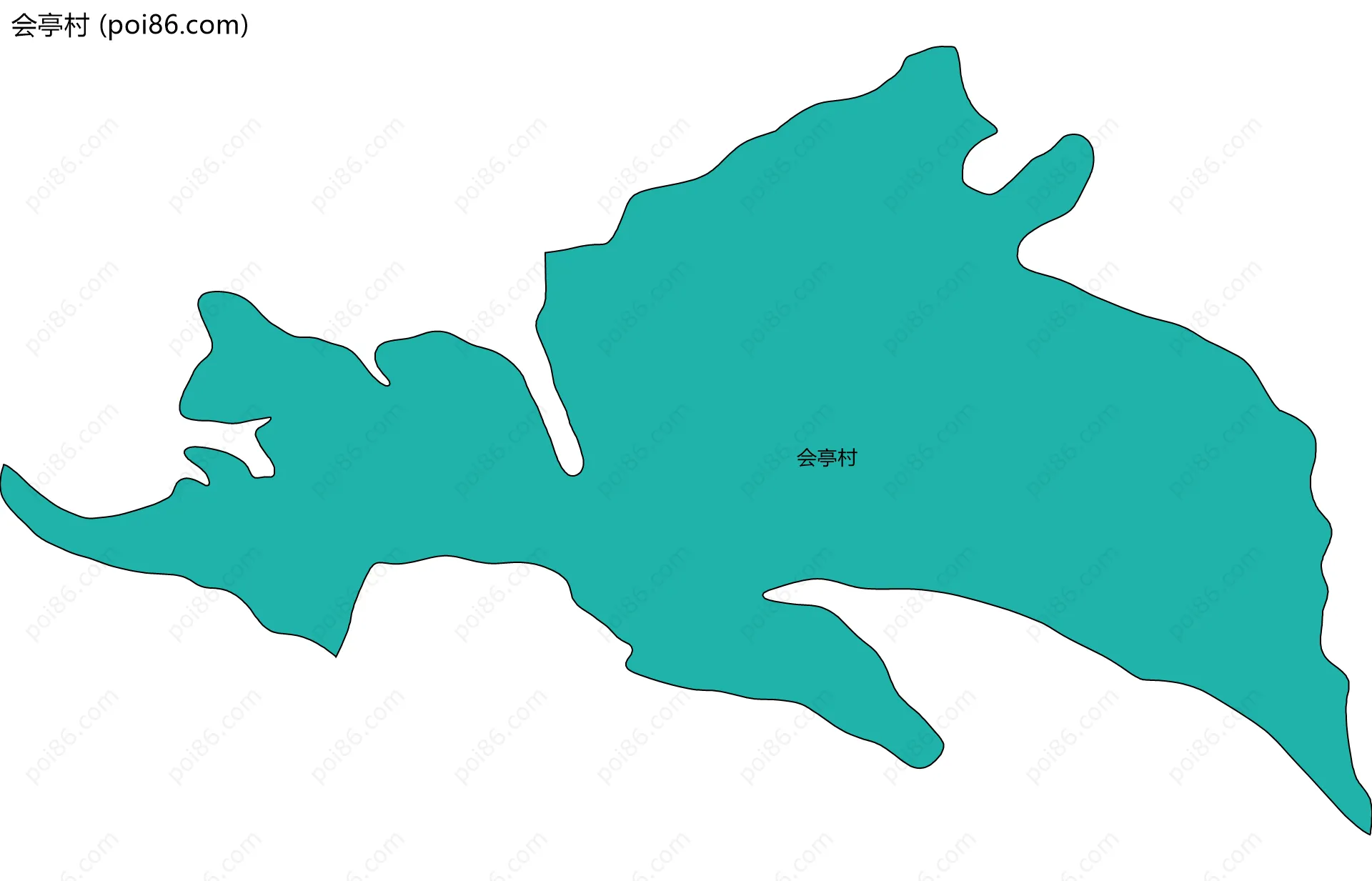 会亭村边界地图