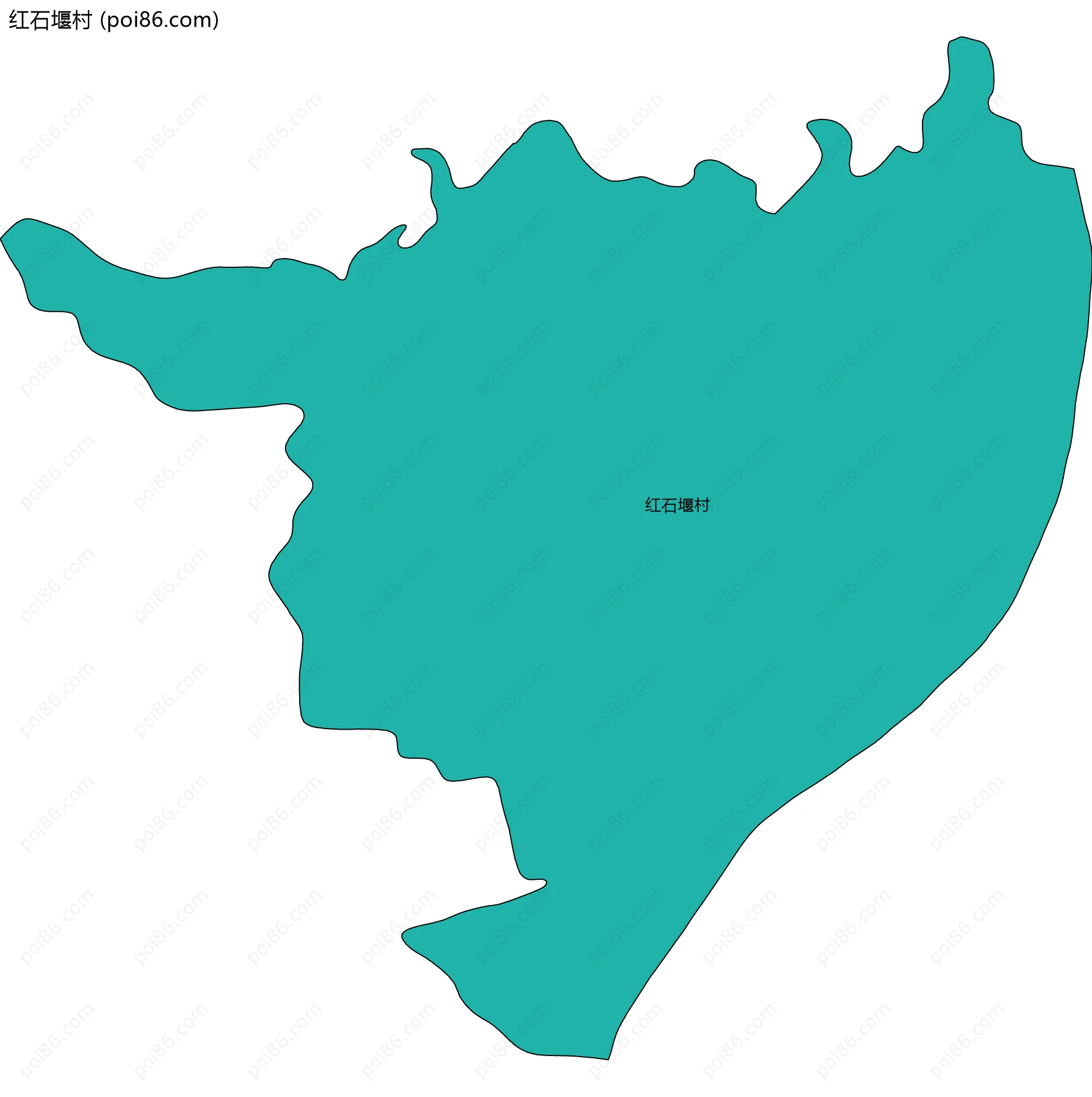 红石堰村边界地图