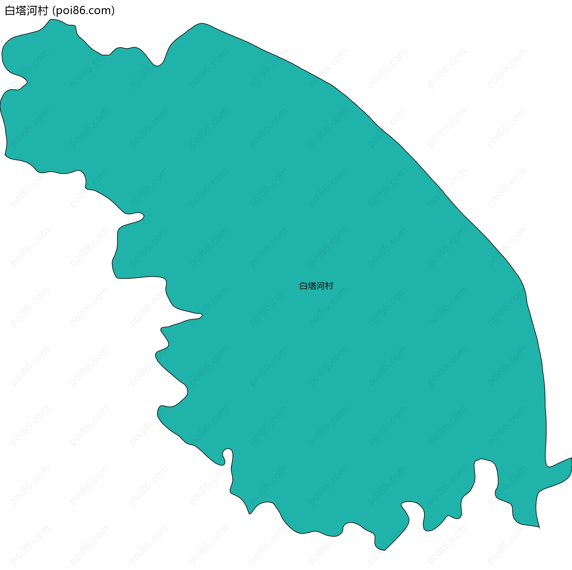 白塔河村边界地图