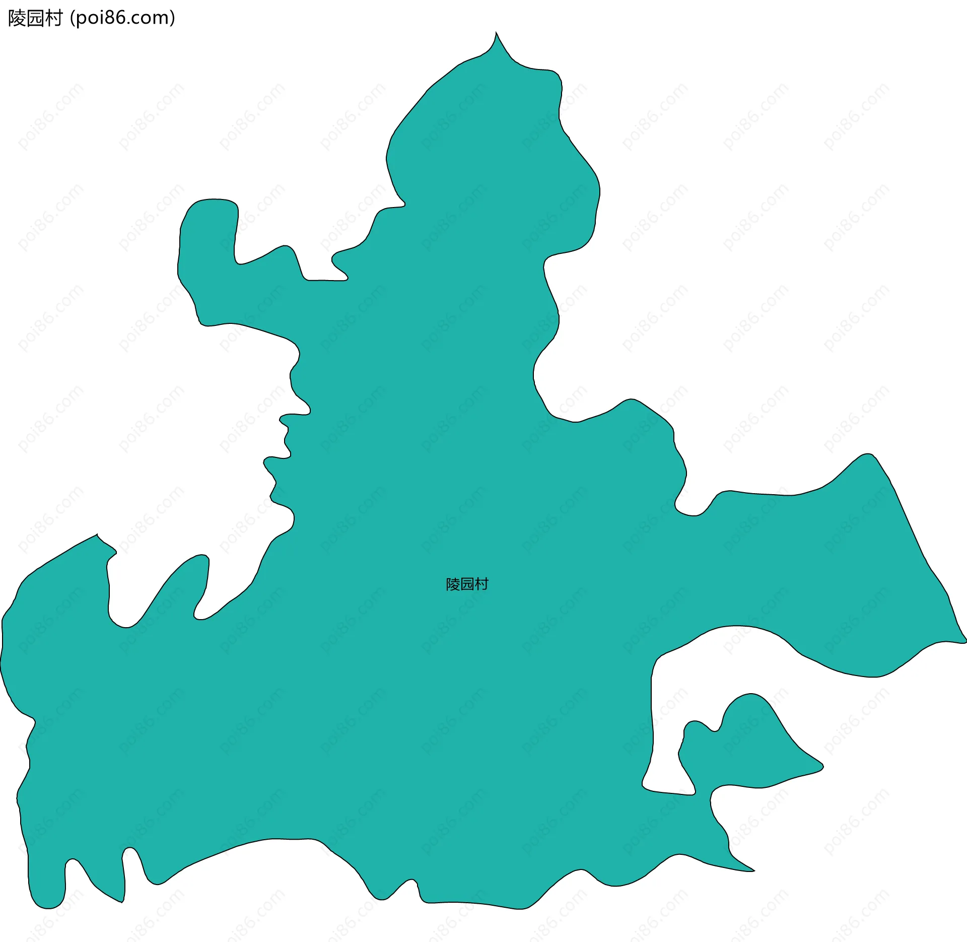 陵园村边界地图