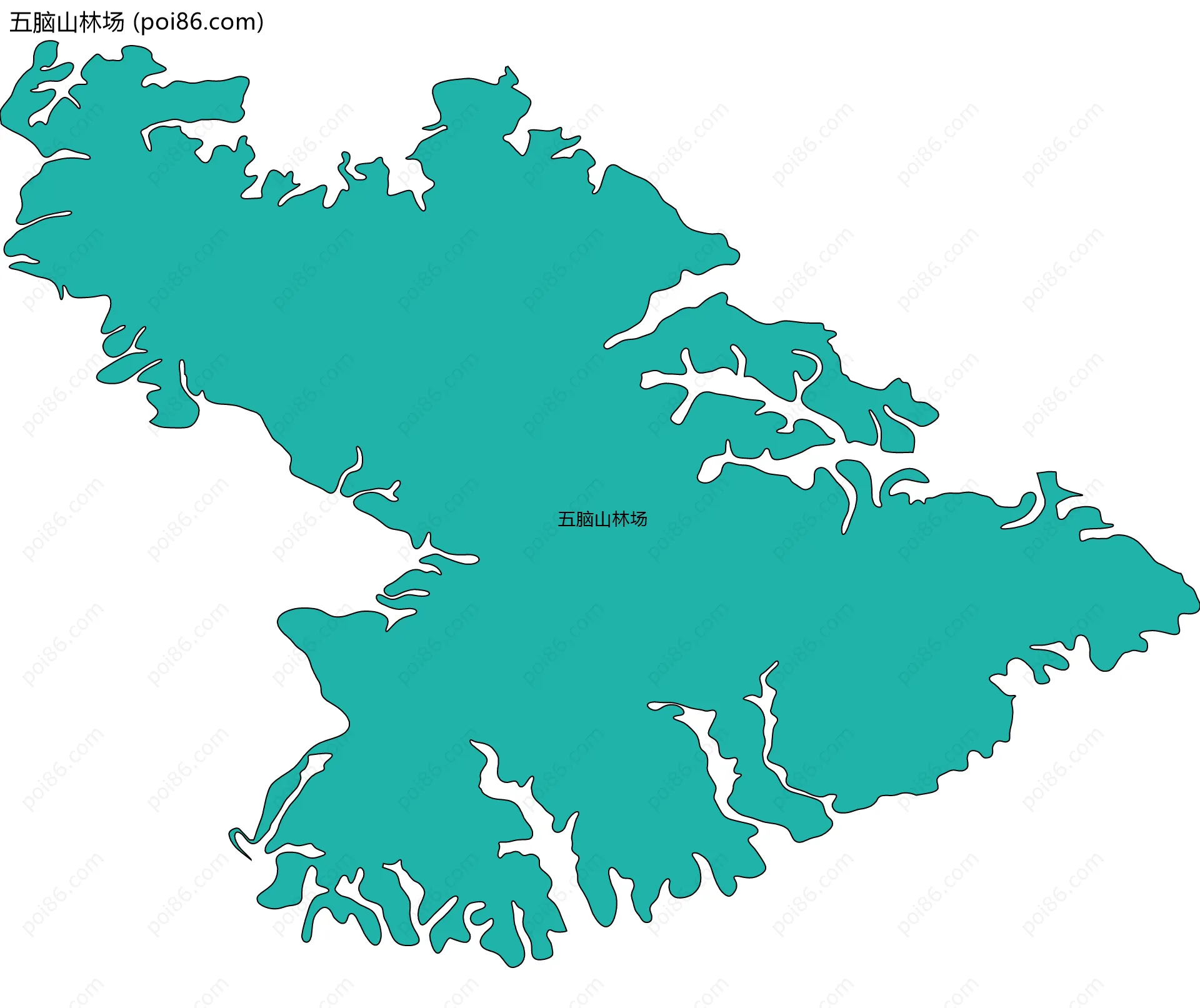 五脑山林场边界地图