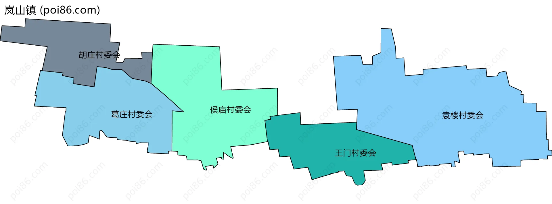 岚山镇边界地图(五级行政区划)