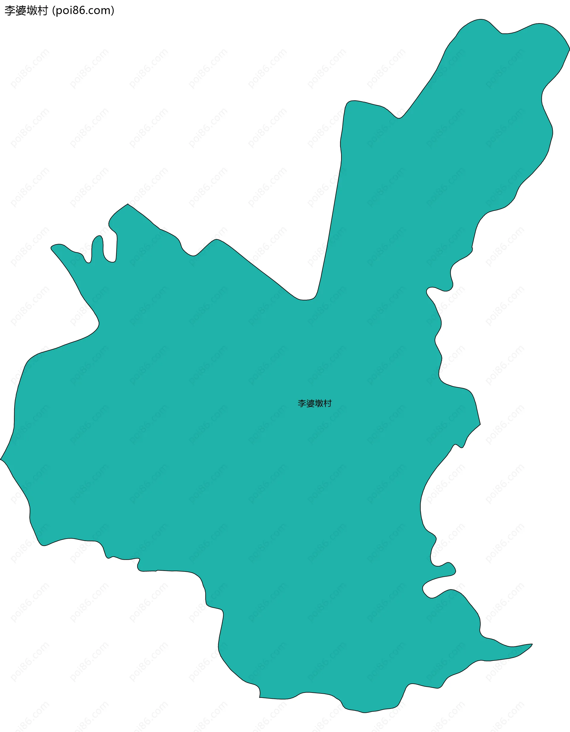 李婆墩村边界地图