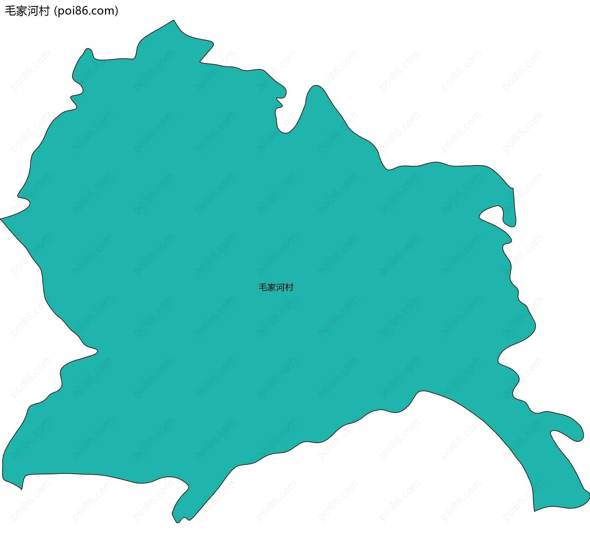 毛家河村边界地图