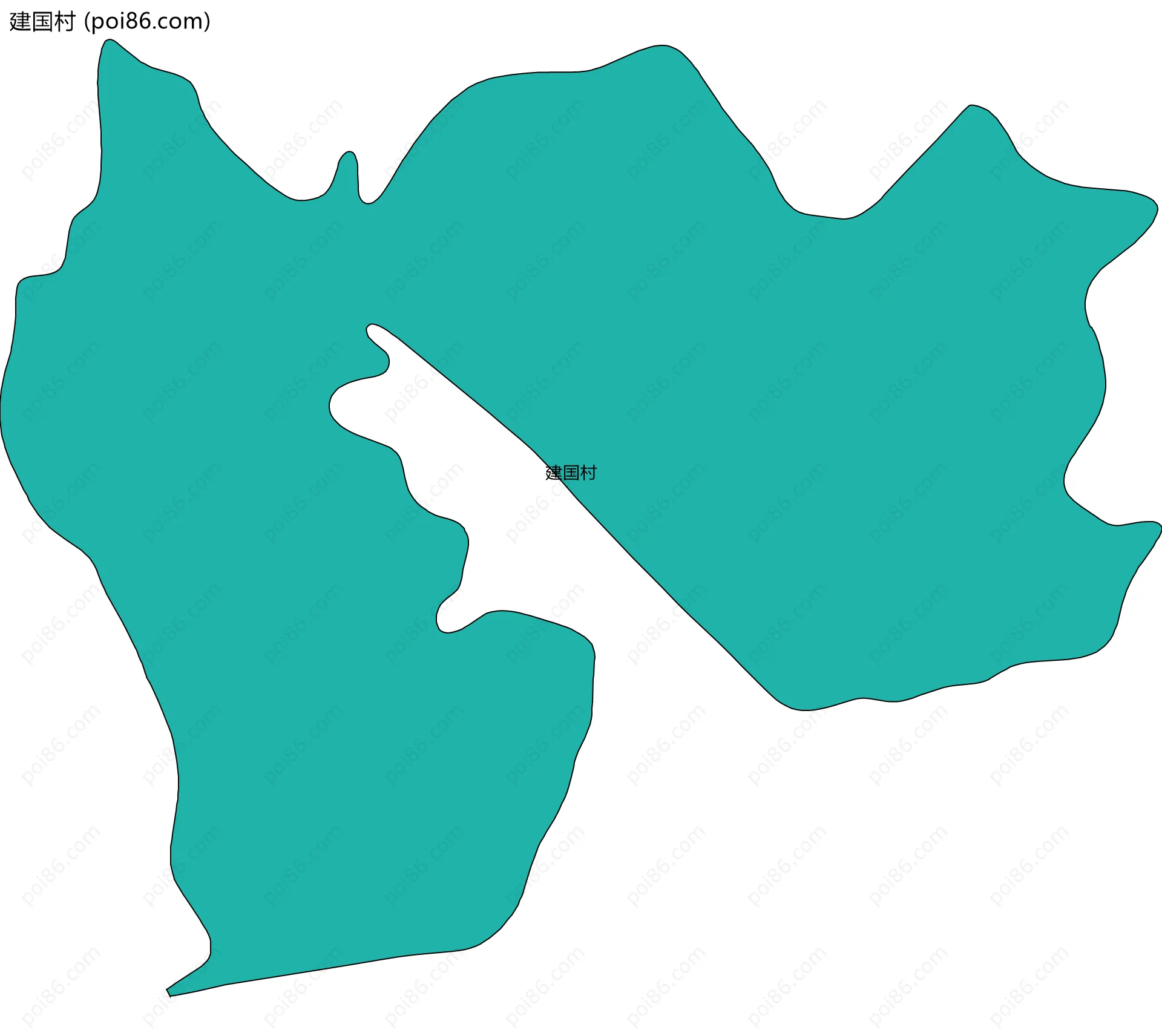 建国村边界地图