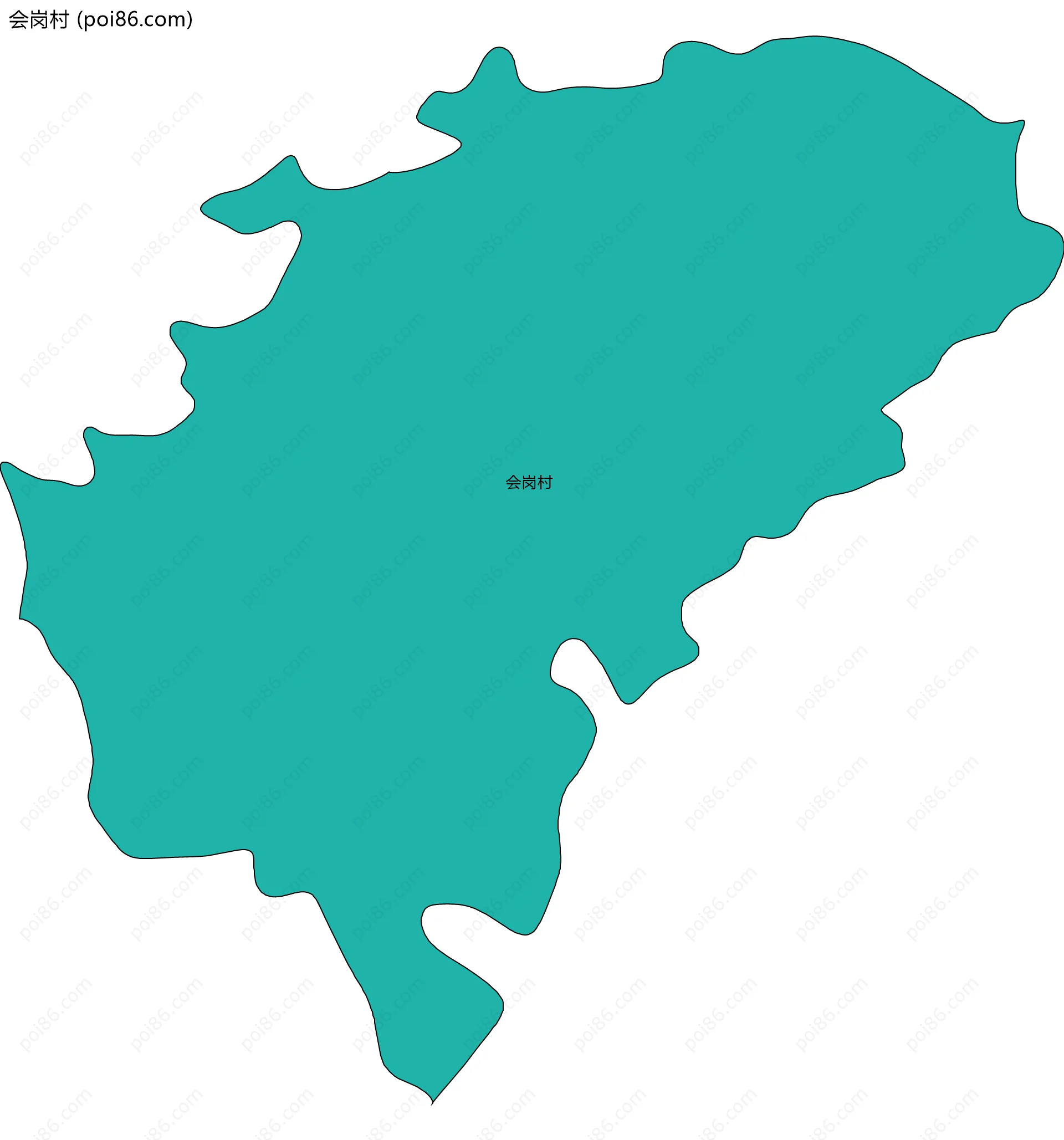 会岗村边界地图