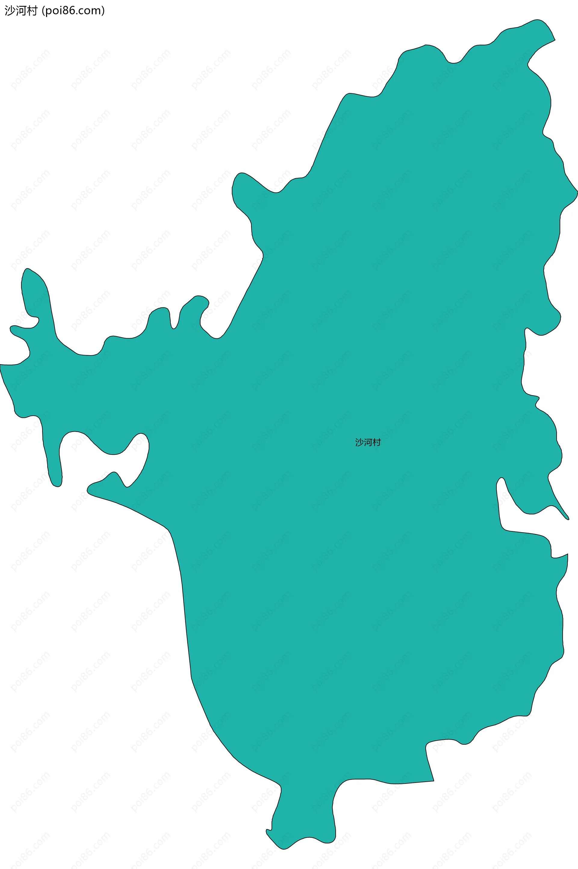 沙河村边界地图