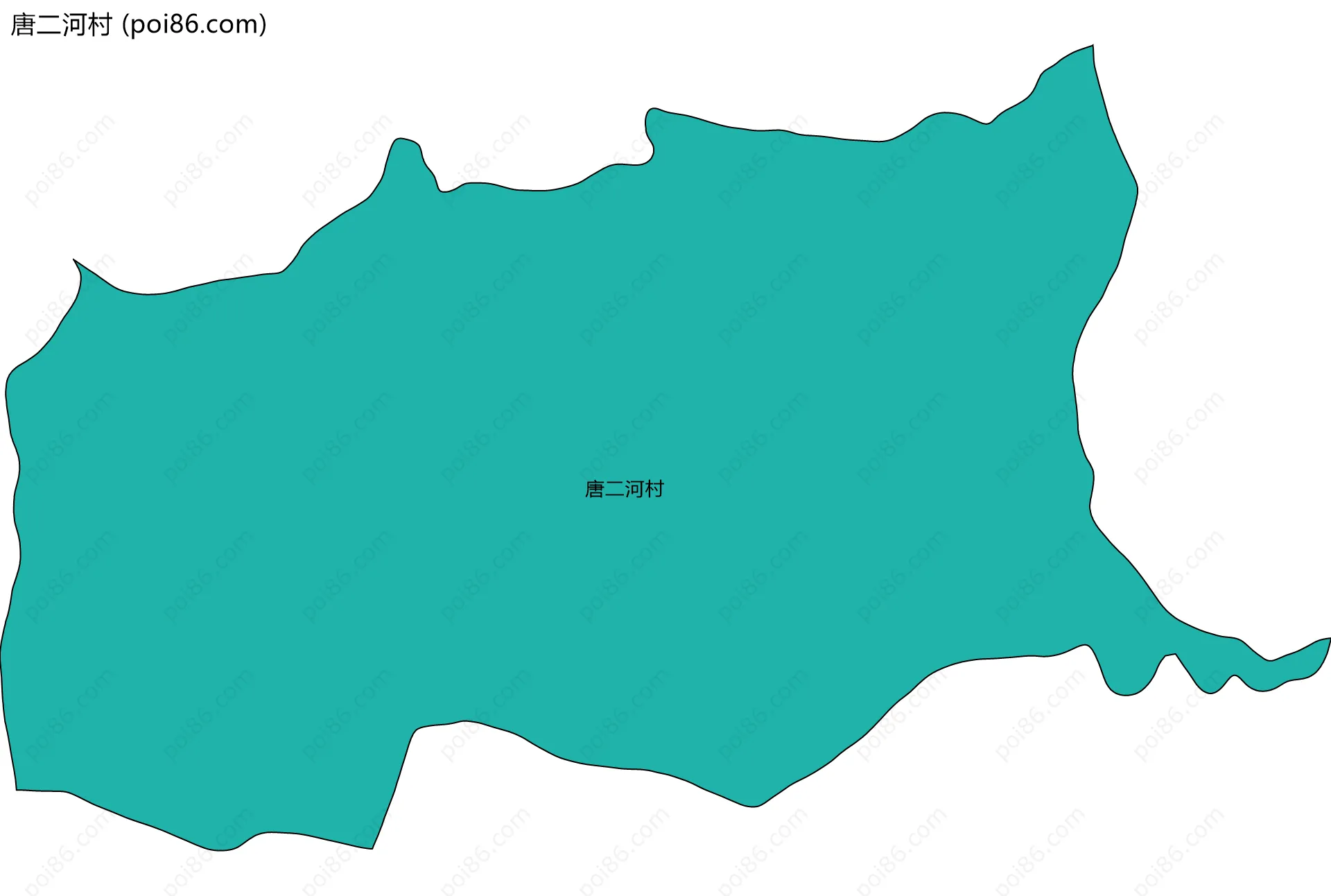 唐二河村边界地图
