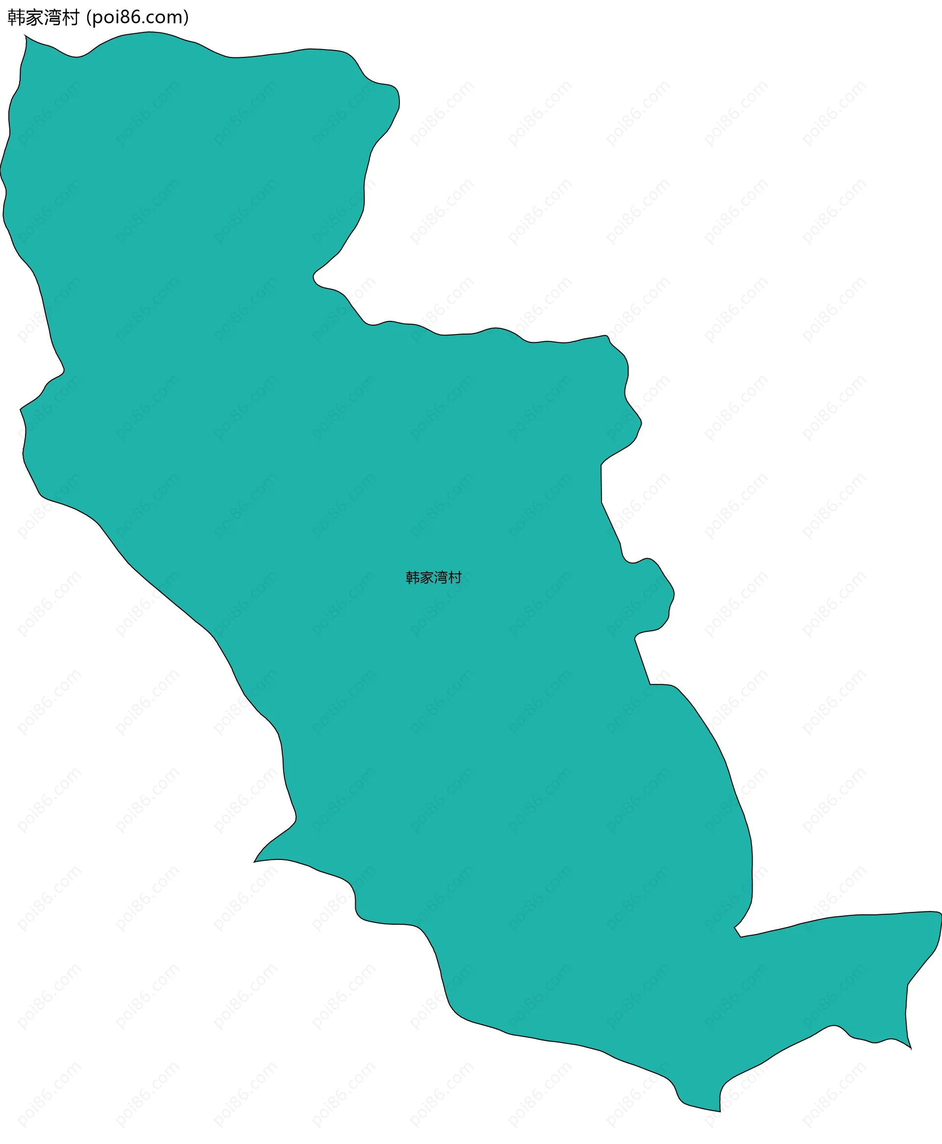 韩家湾村边界地图