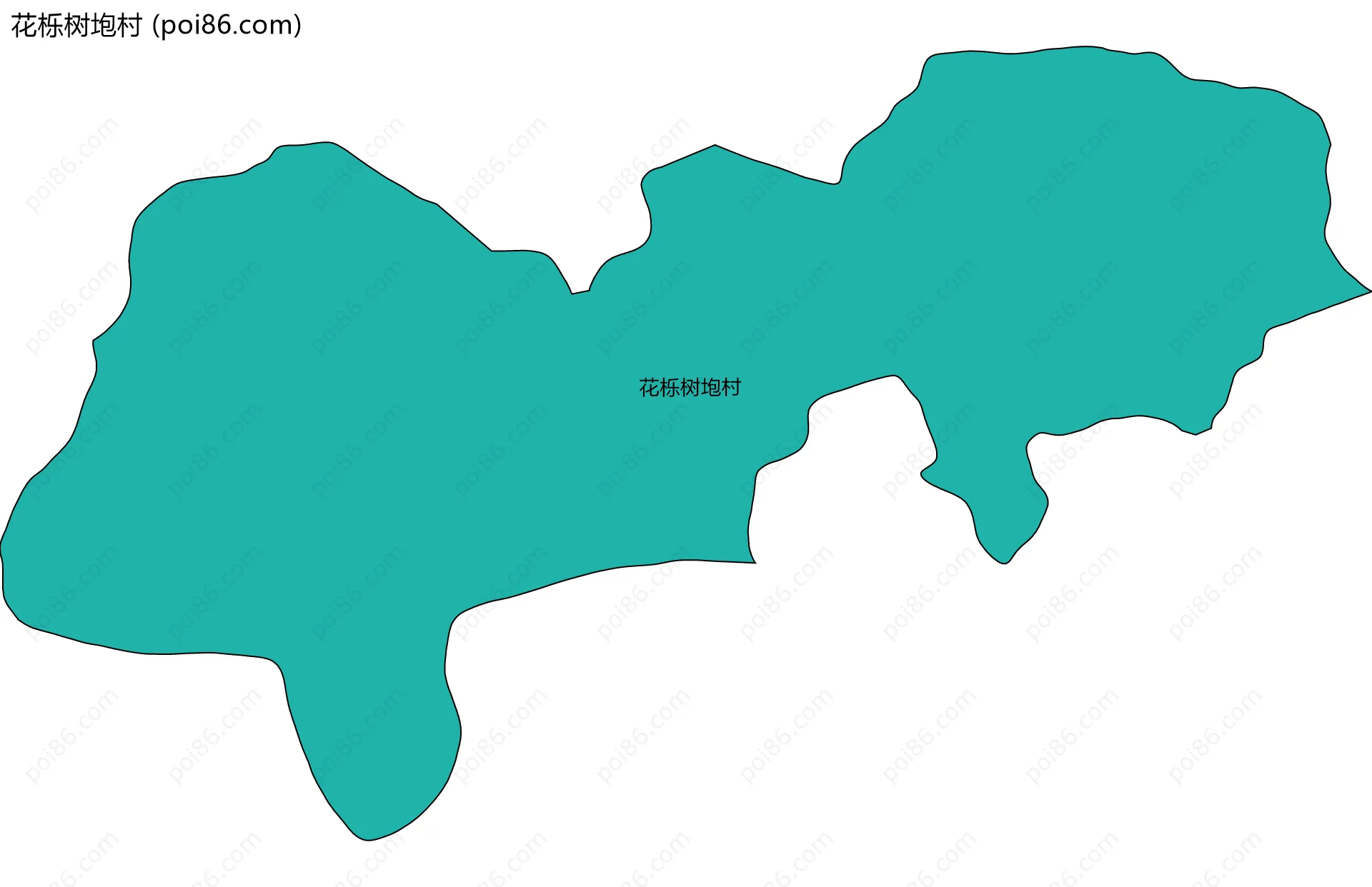 花栎树垉村边界地图