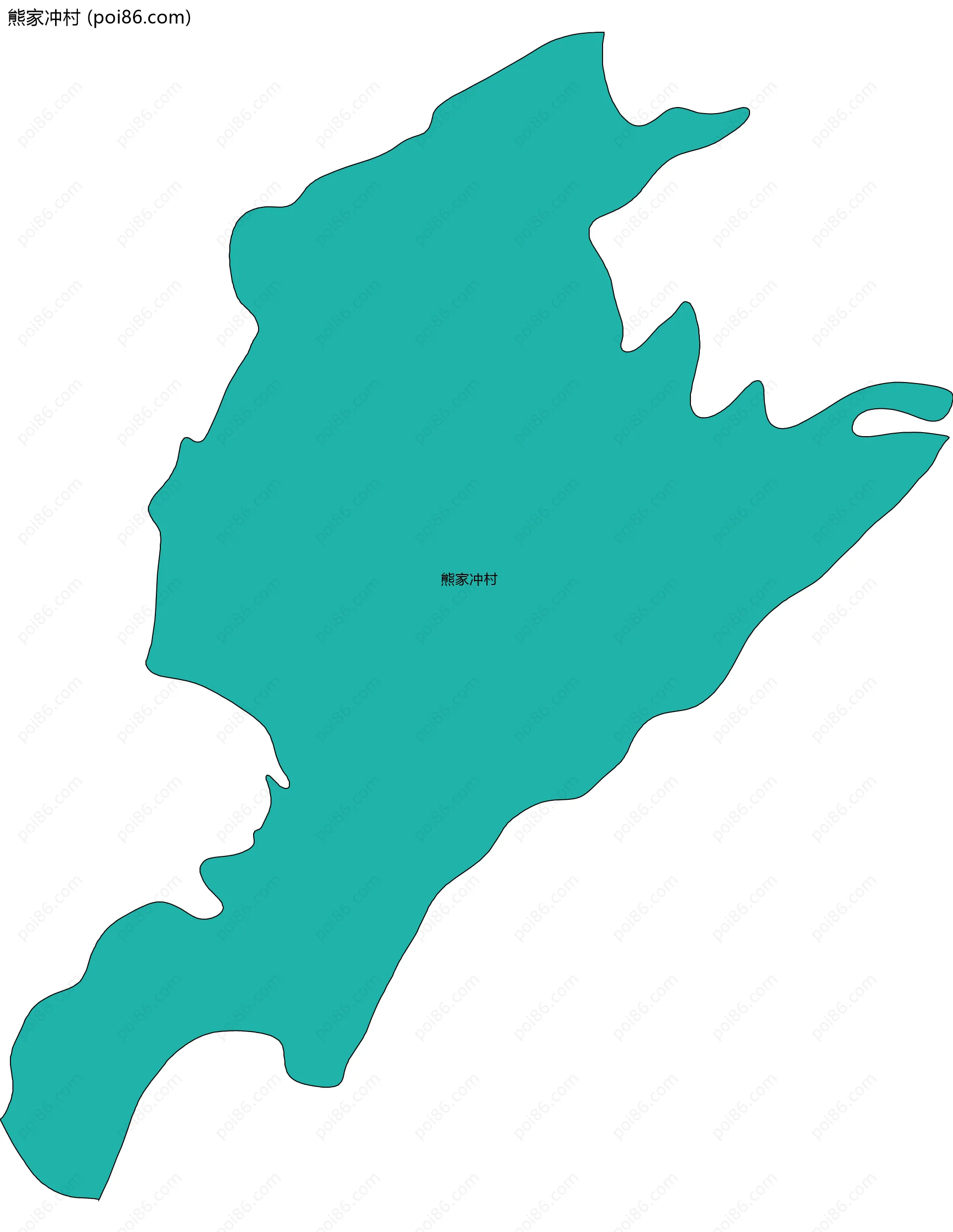 熊家冲村边界地图