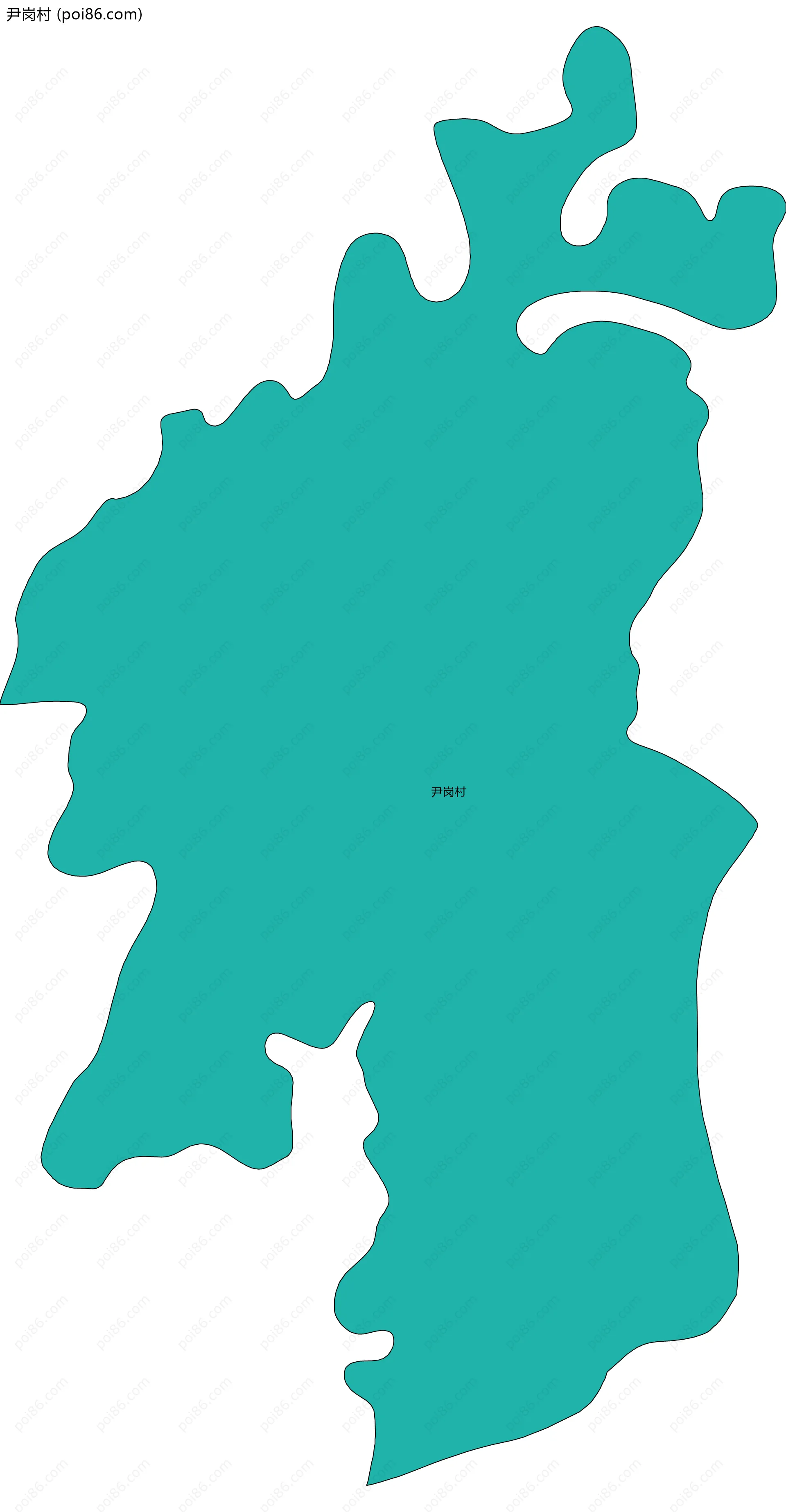 尹岗村边界地图