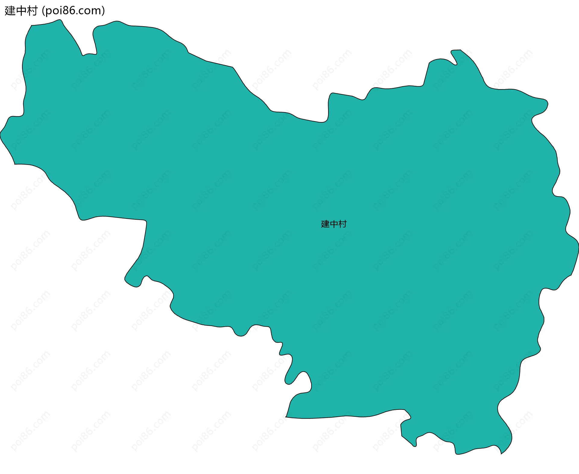 建中村边界地图