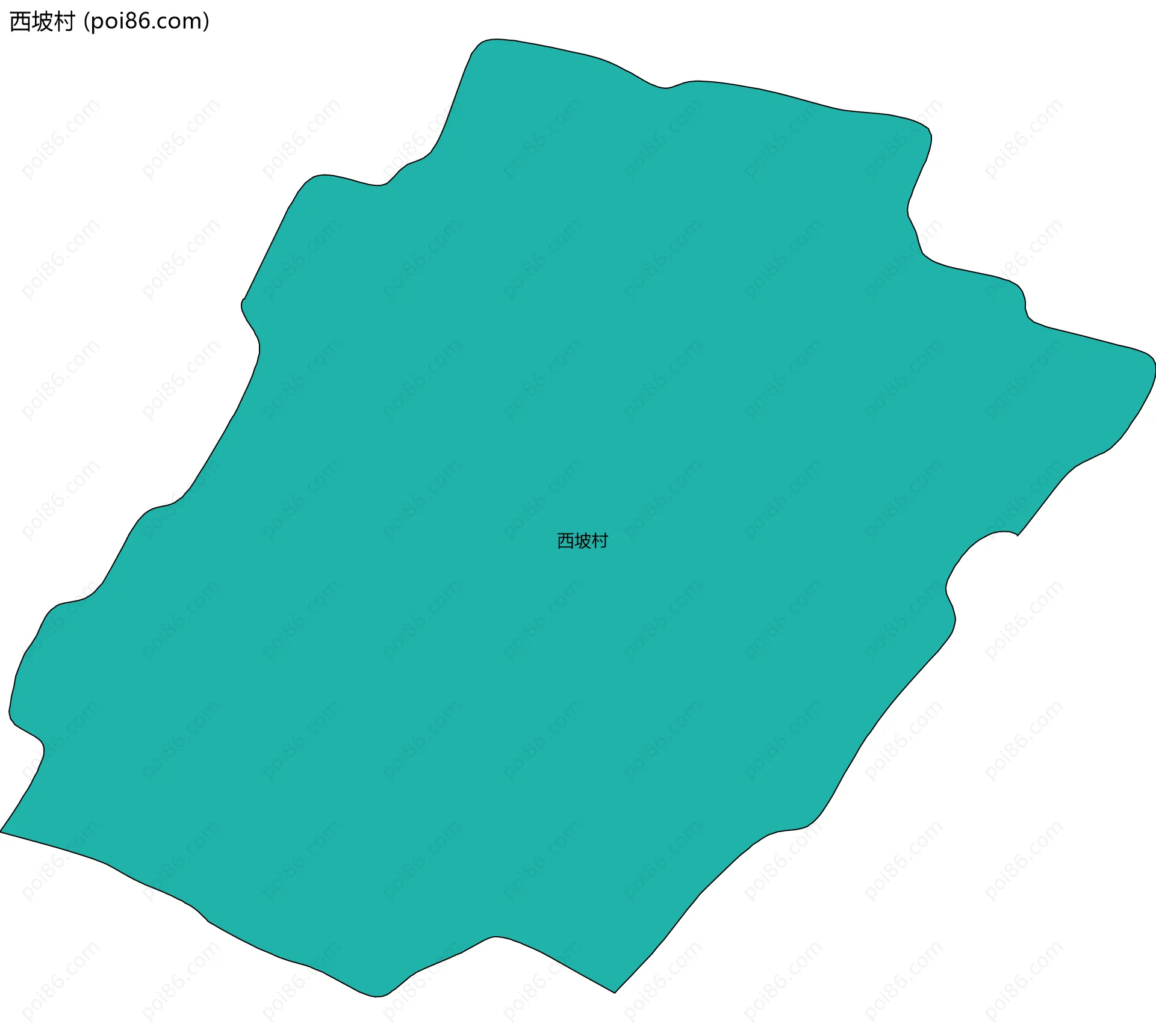 西坡村边界地图
