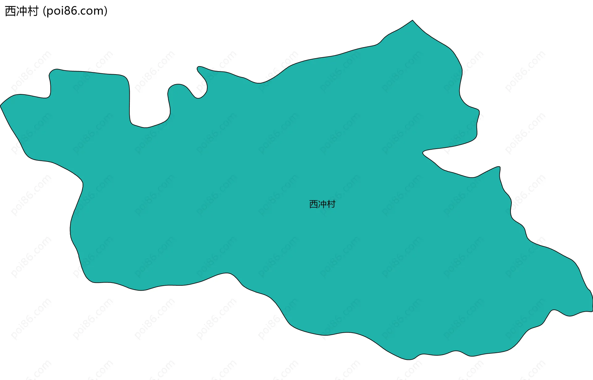 西冲村边界地图