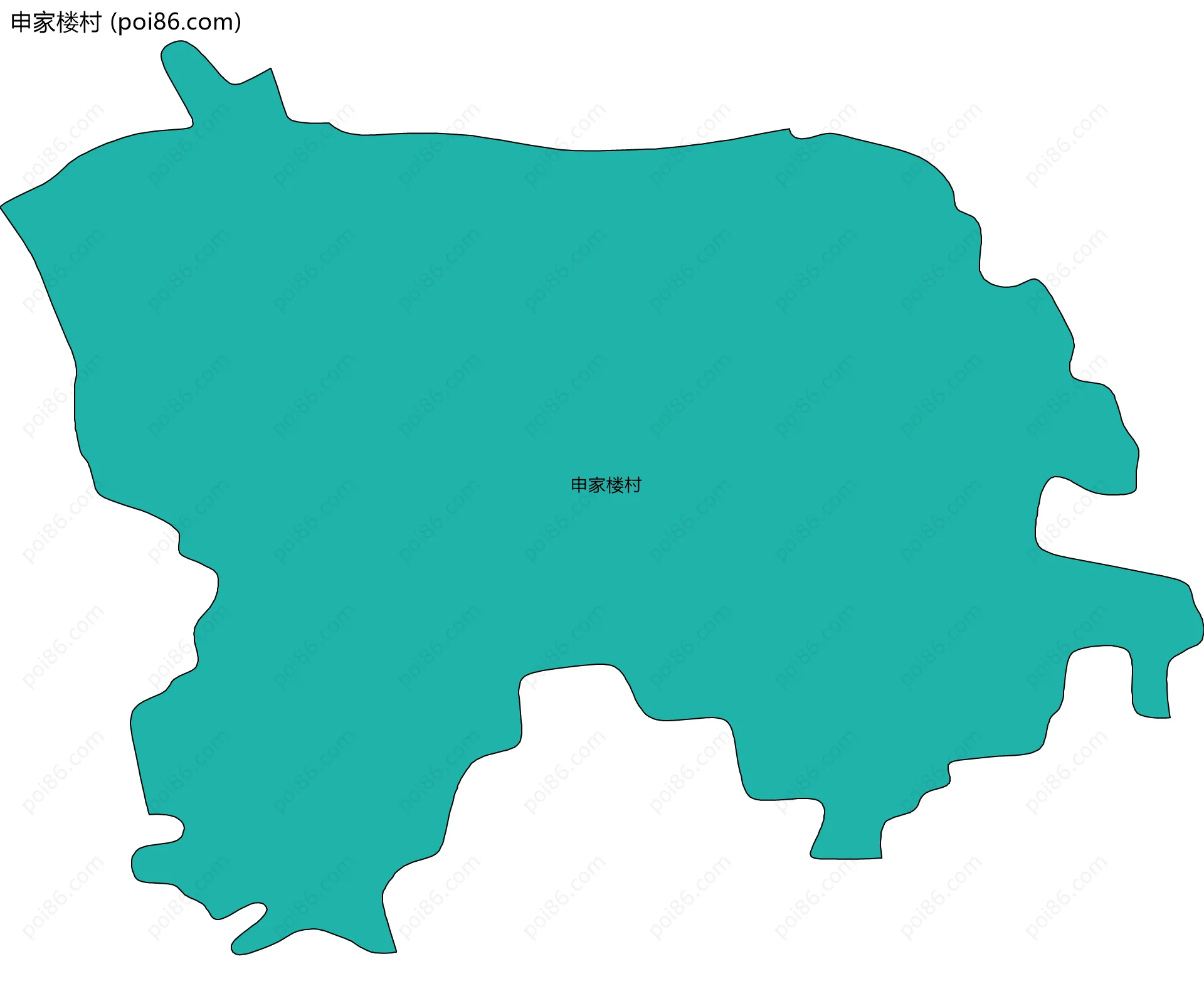 申家楼村边界地图