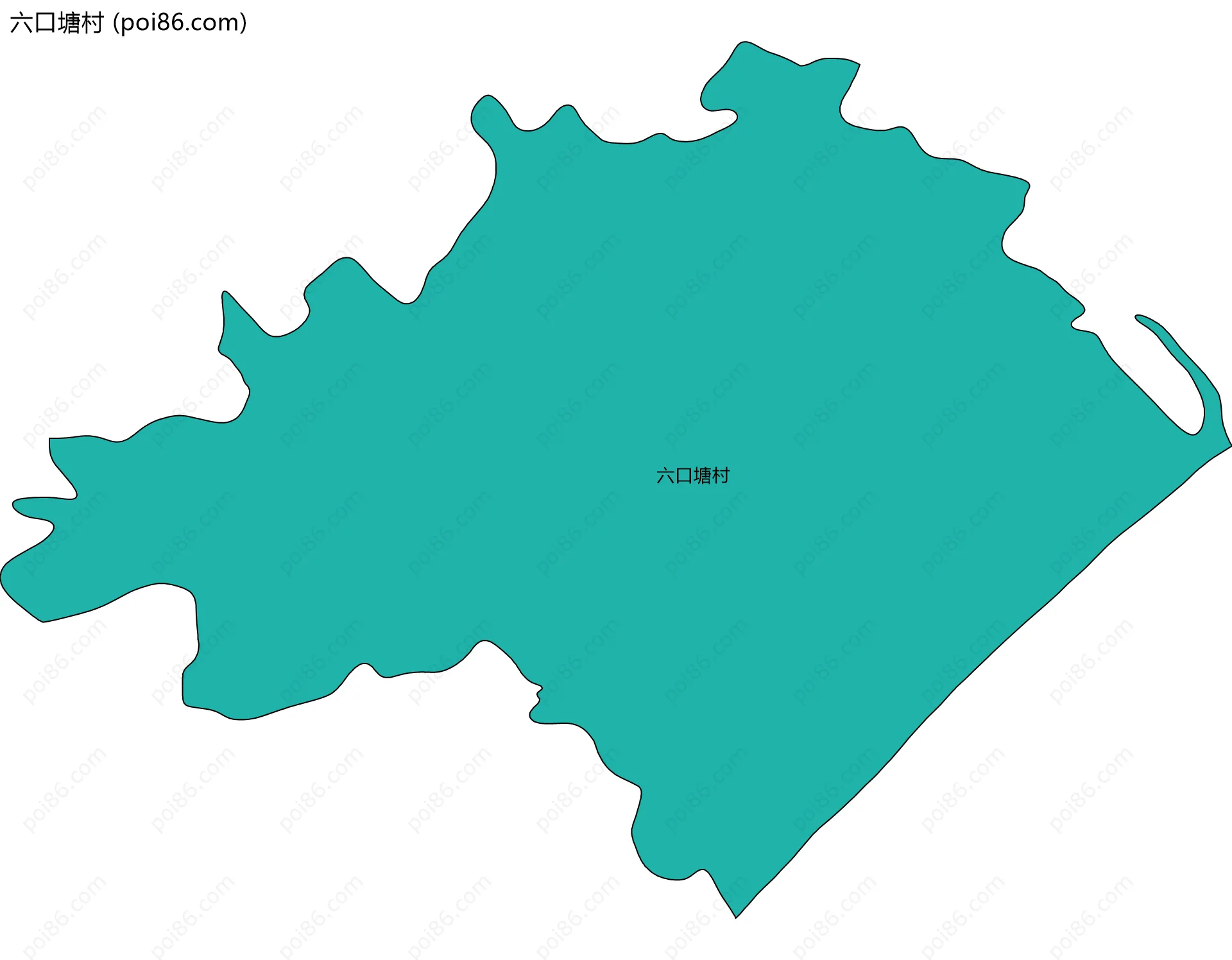 六口塘村边界地图