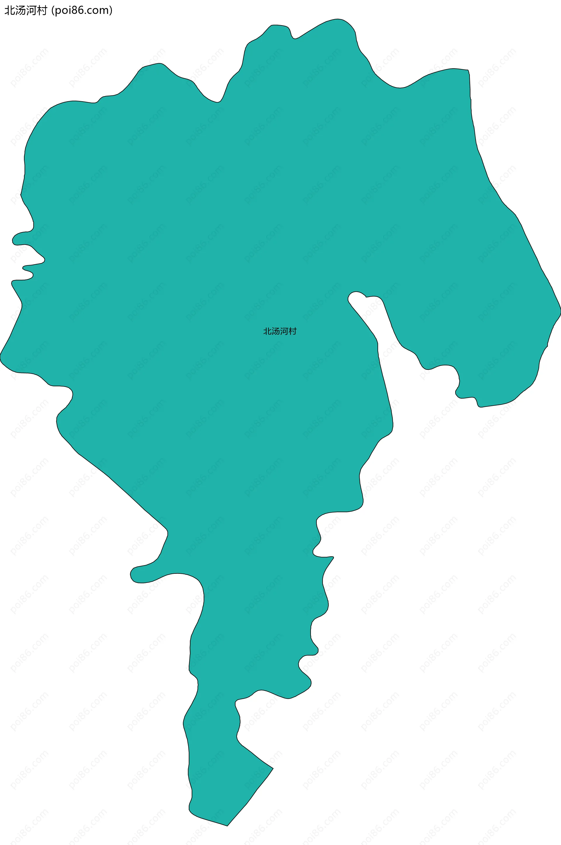 北汤河村边界地图