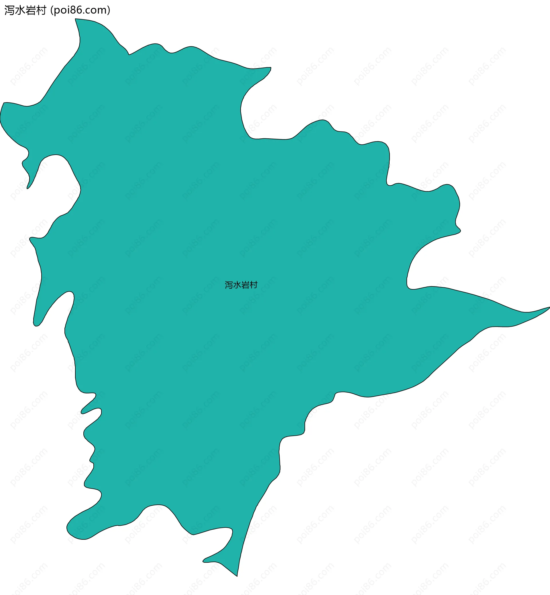 泻水岩村边界地图