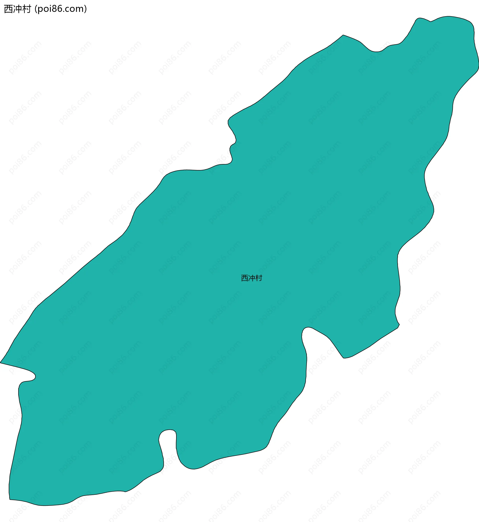 西冲村边界地图