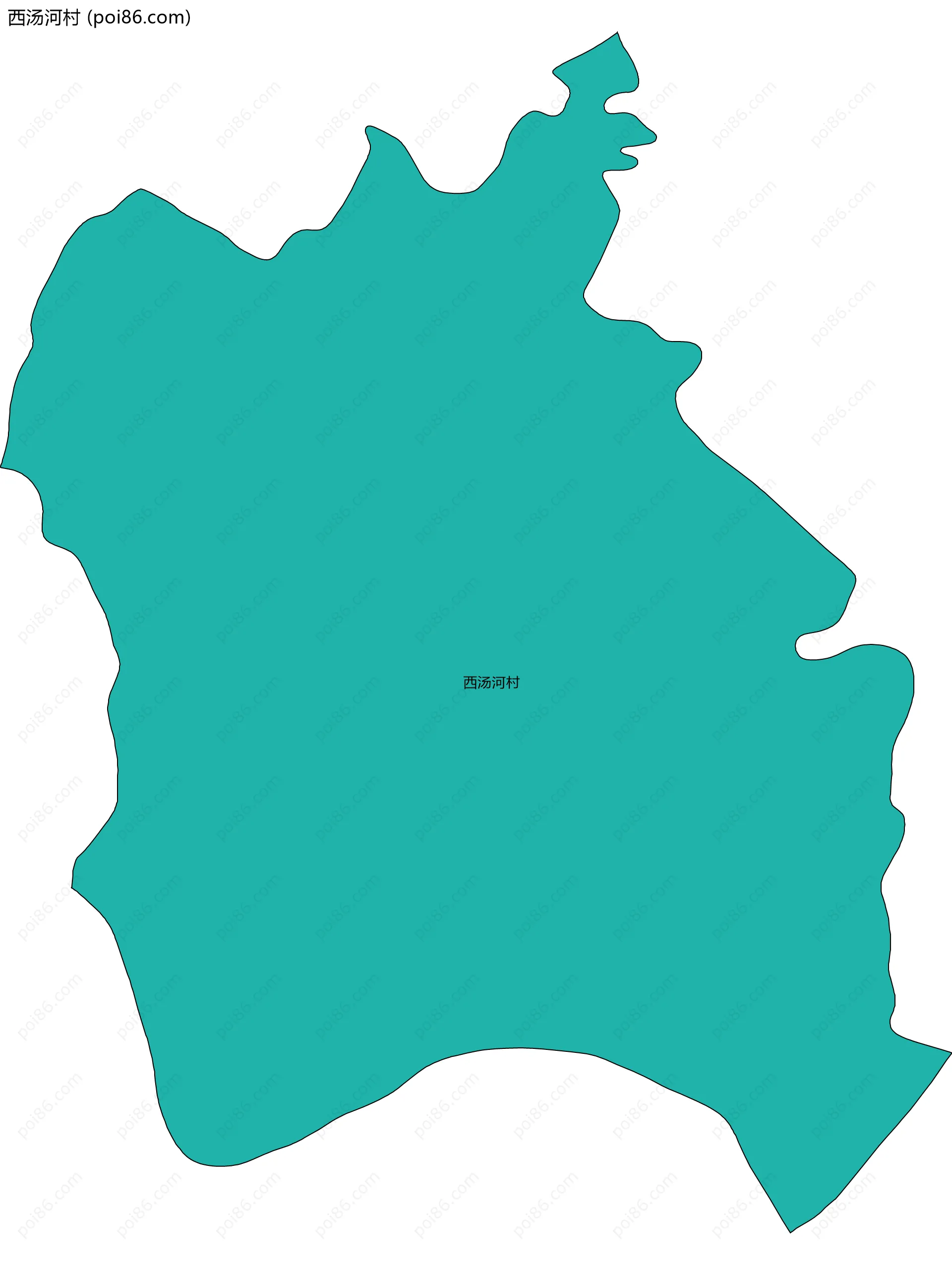 西汤河村边界地图