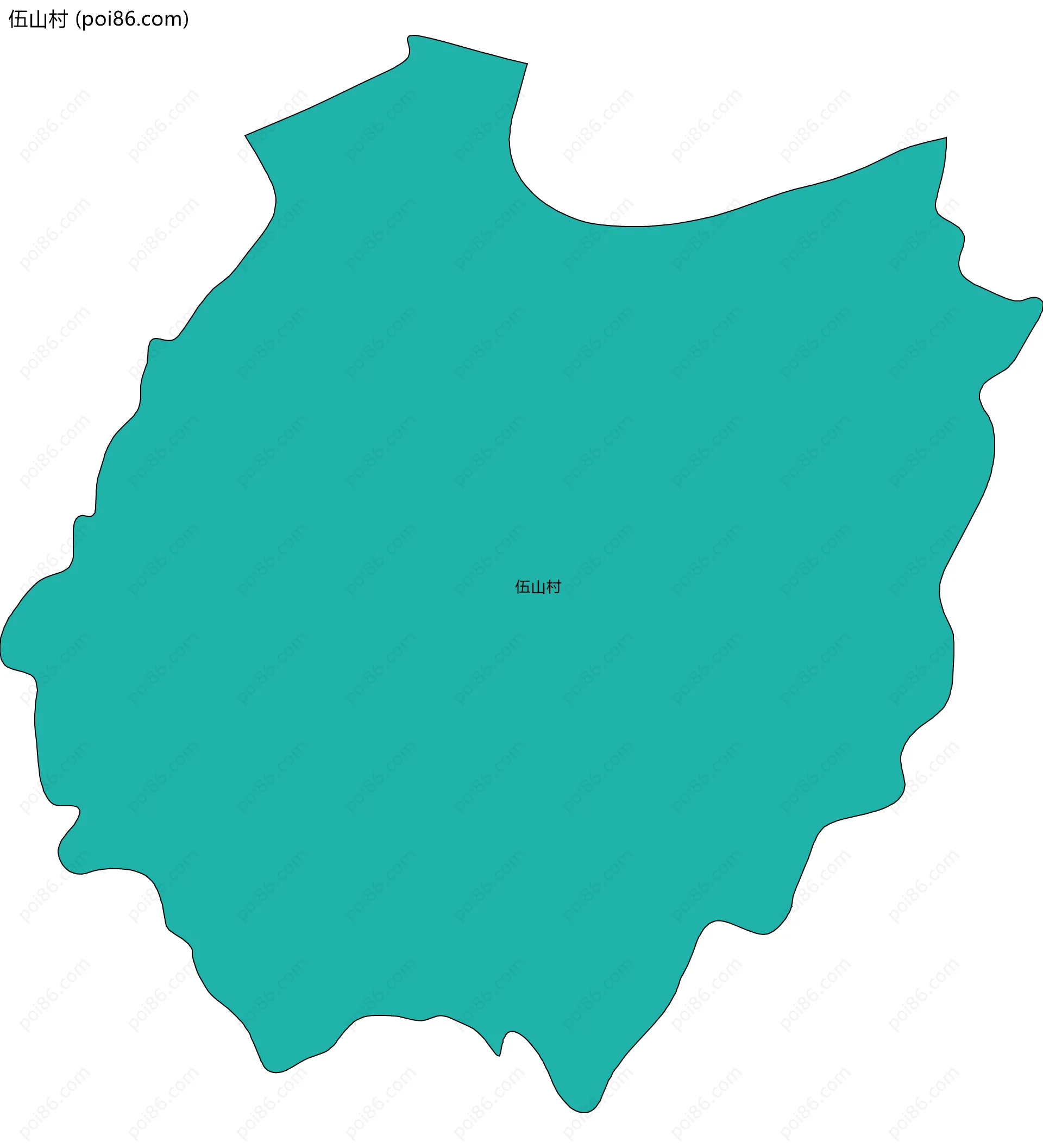 伍山村边界地图