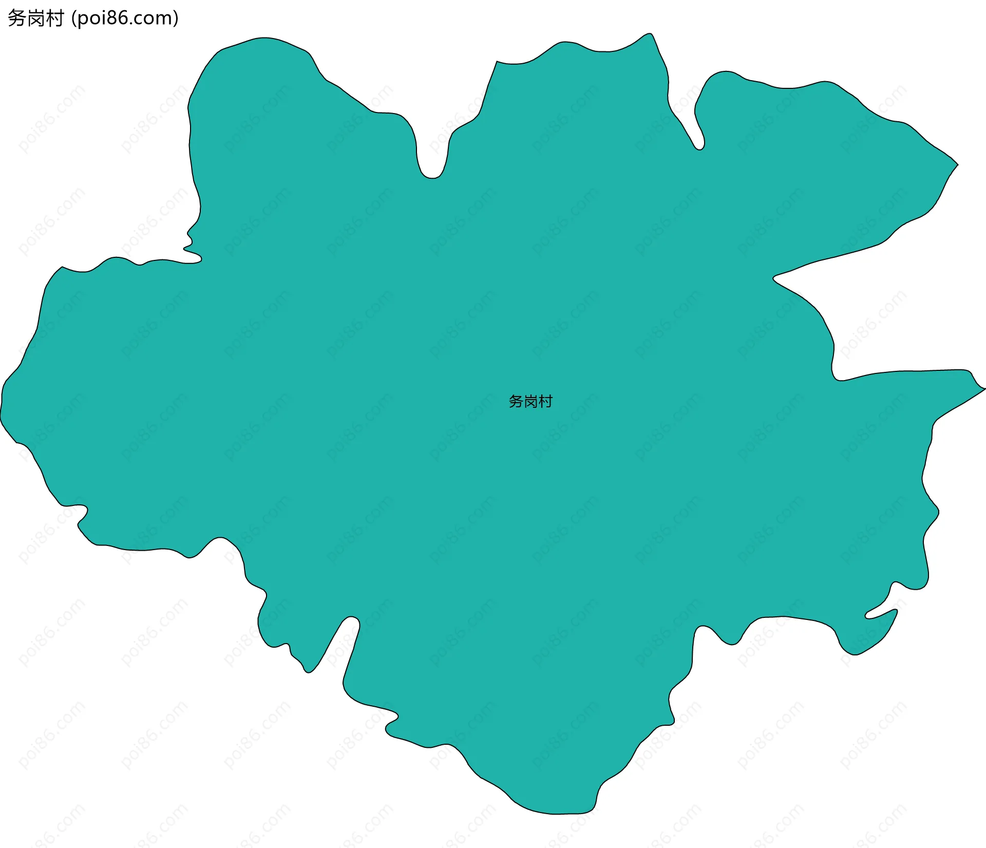 务岗村边界地图