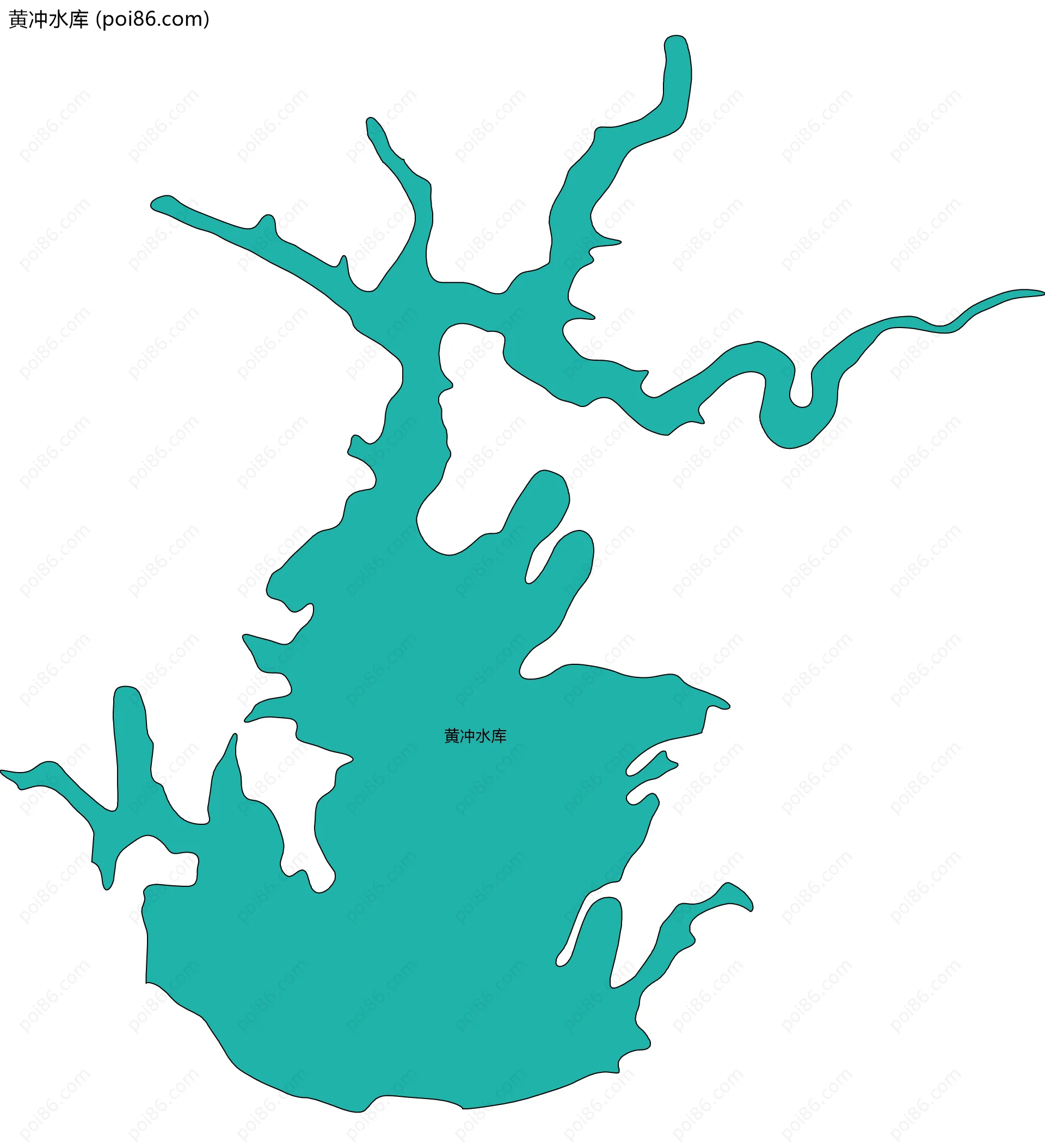 黄冲水库边界地图