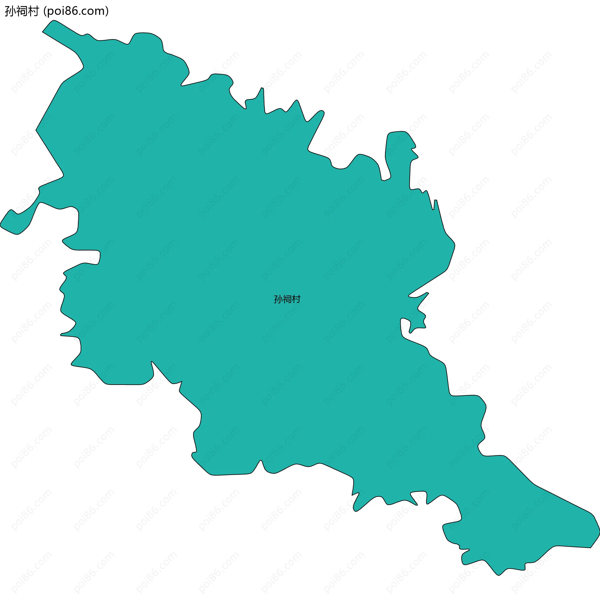 孙祠村边界地图