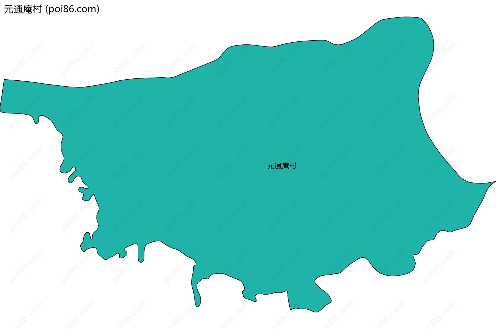 元通庵村边界地图